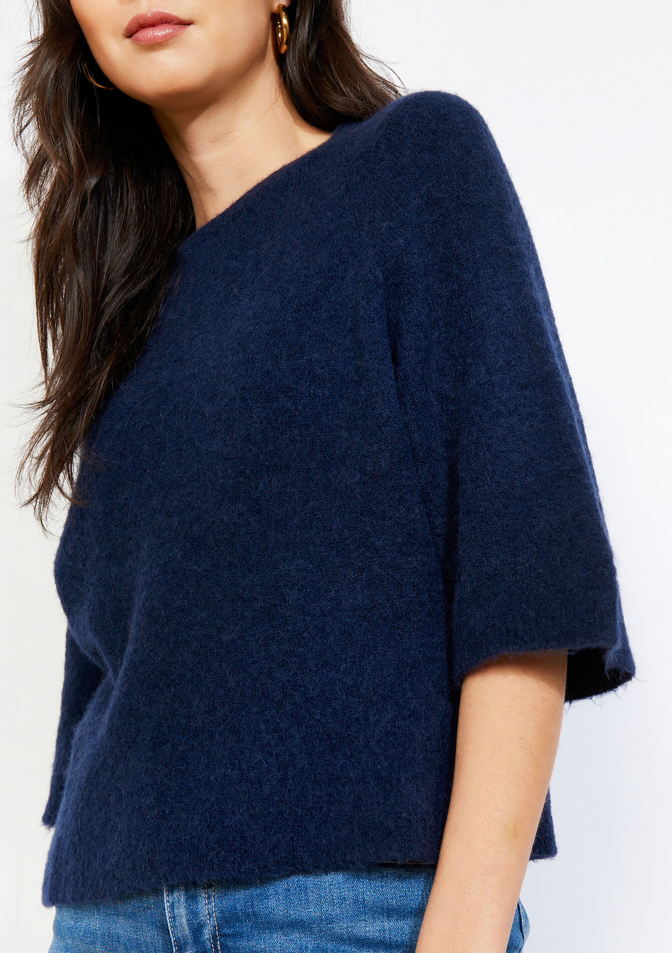 Zachte trui met 3/4-mouw, Zachte trui met 3/4-mouw - NAVY BASIC - 04007207_2723