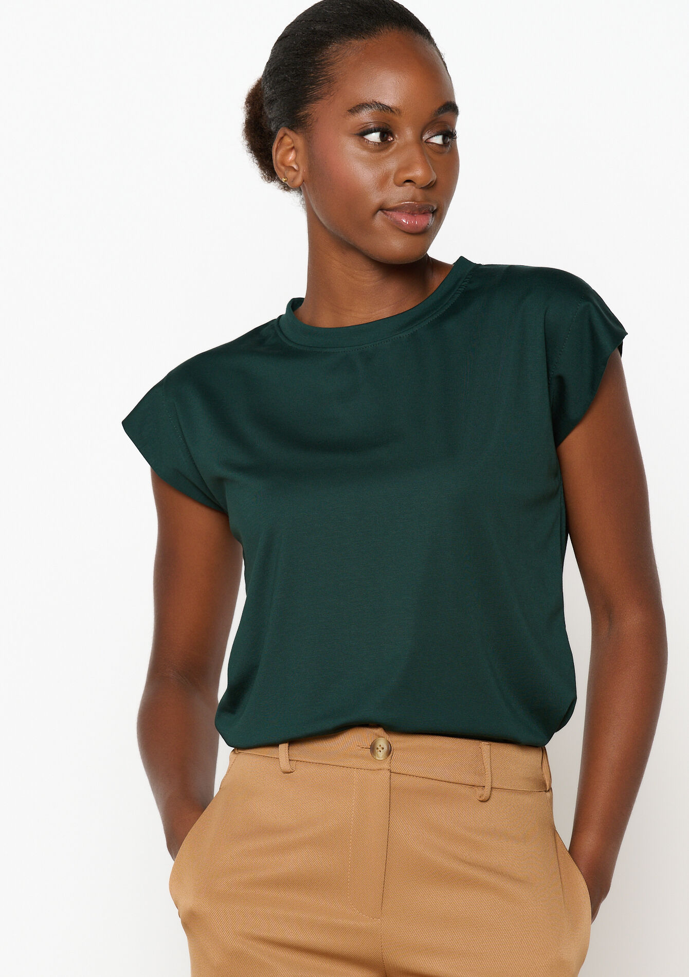 T-shirt met korte mouwen - BOTTLE GREEN - 02301683_1778