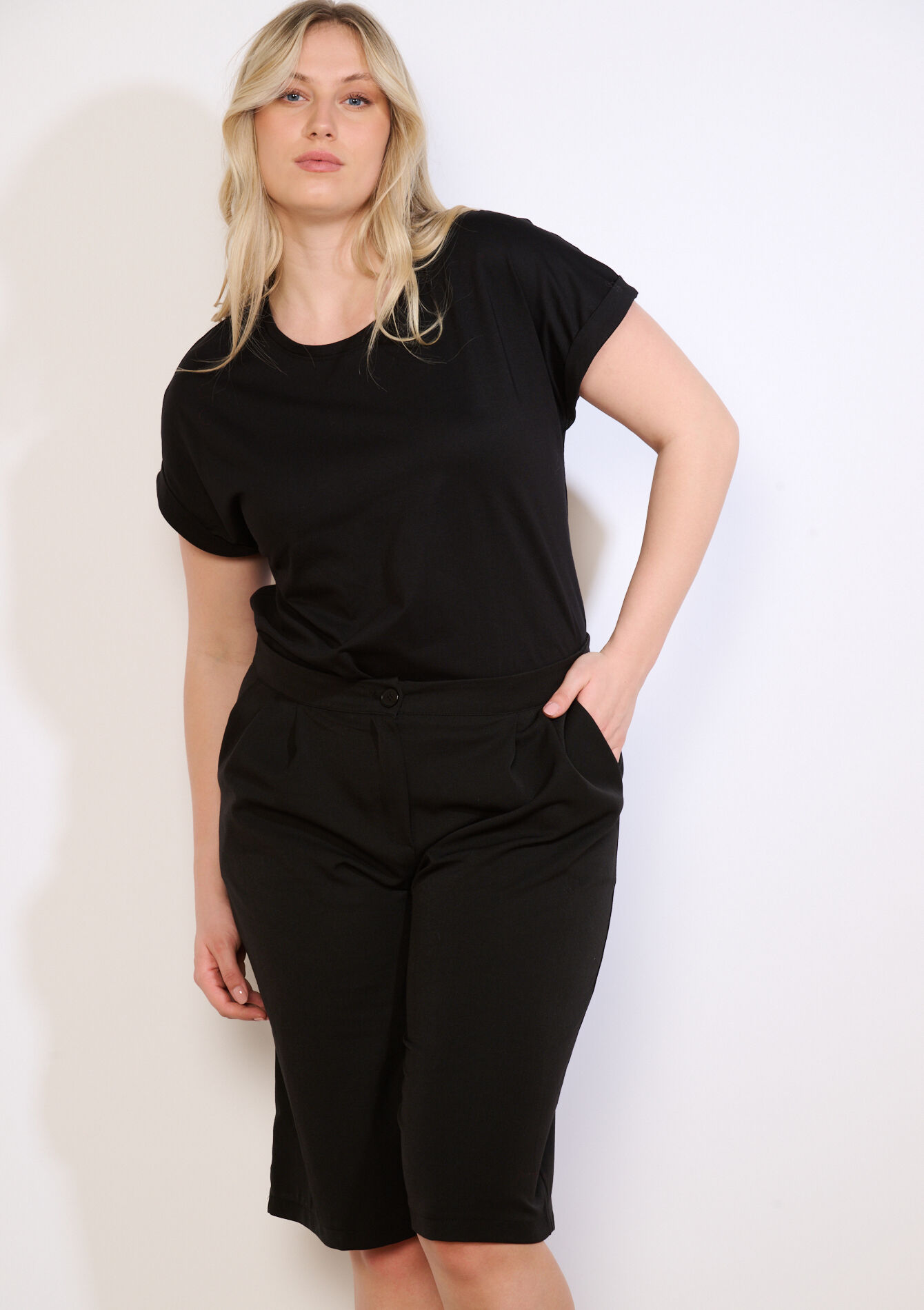 Bermuda fluide à pinces - BLACK - 06100796_1119