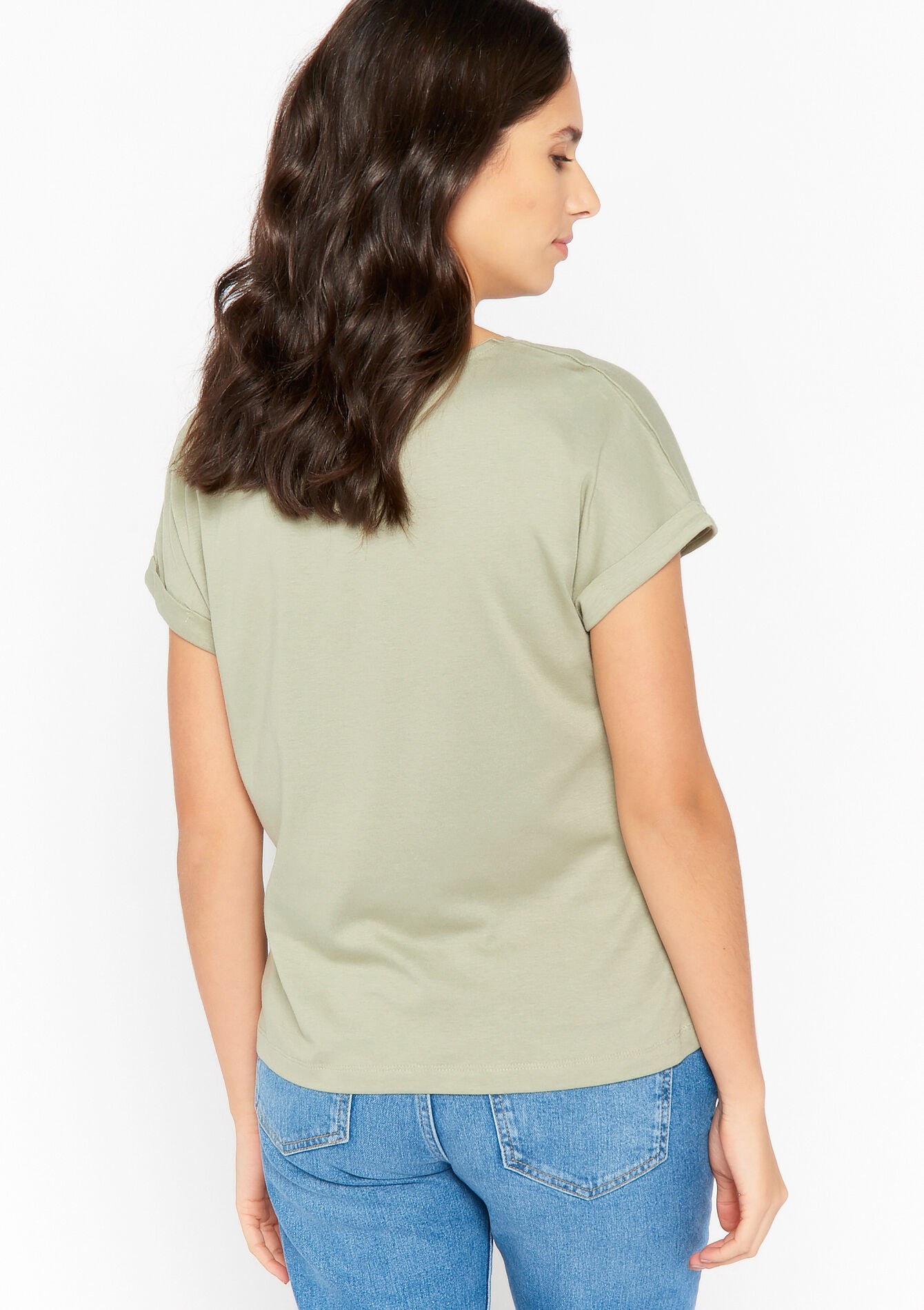 Basic T-shirt, Basic T-shirt - KHAKI MED - 02301308_4327