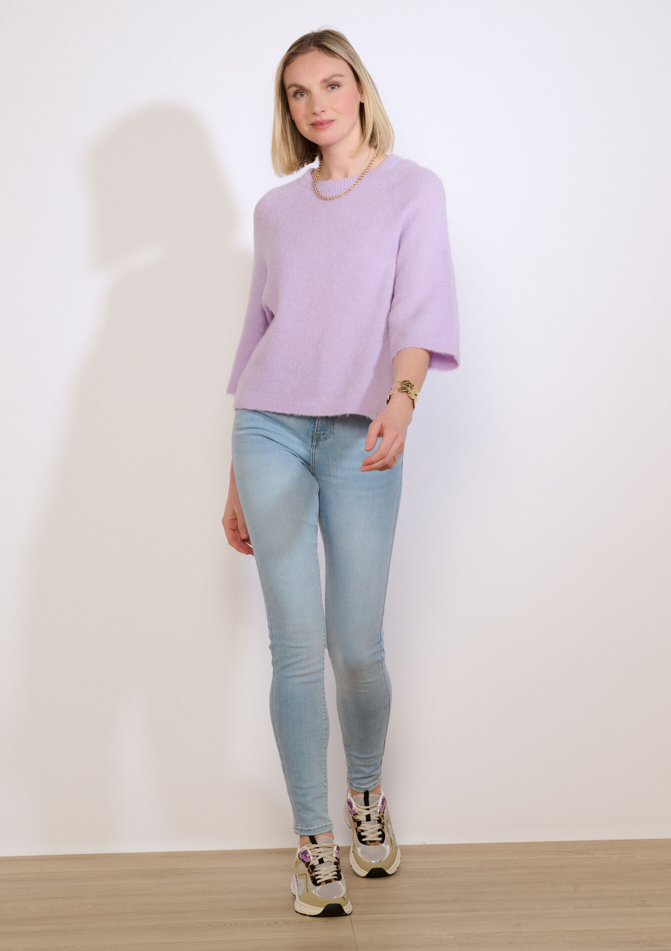 Pull doux manches 3/4 - LILAC BRIGHT - 04007207_2578