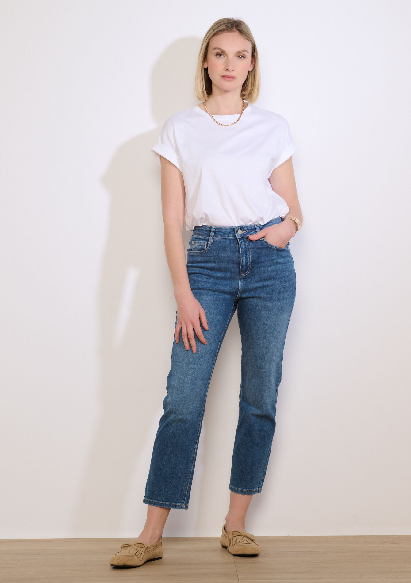 Losvallende T-shirt - OPTICAL WHITE - 02301926_1019