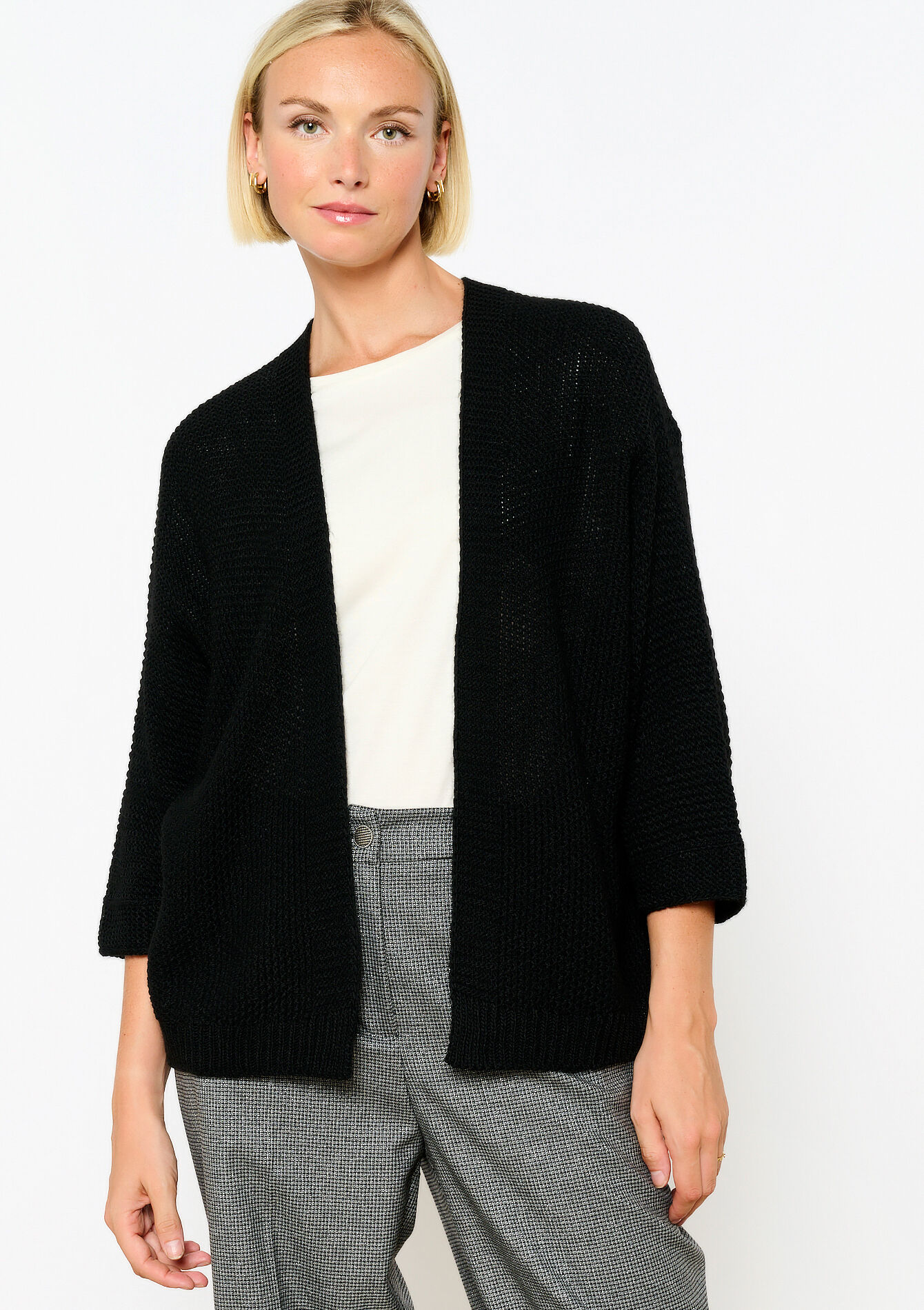 Open cardigan - BLACK - 04101184_1119