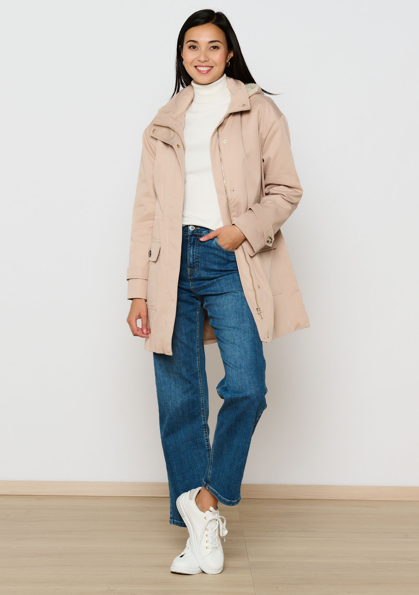 Manteau avec doublure en polaire - BEIGE SAND - 1100533