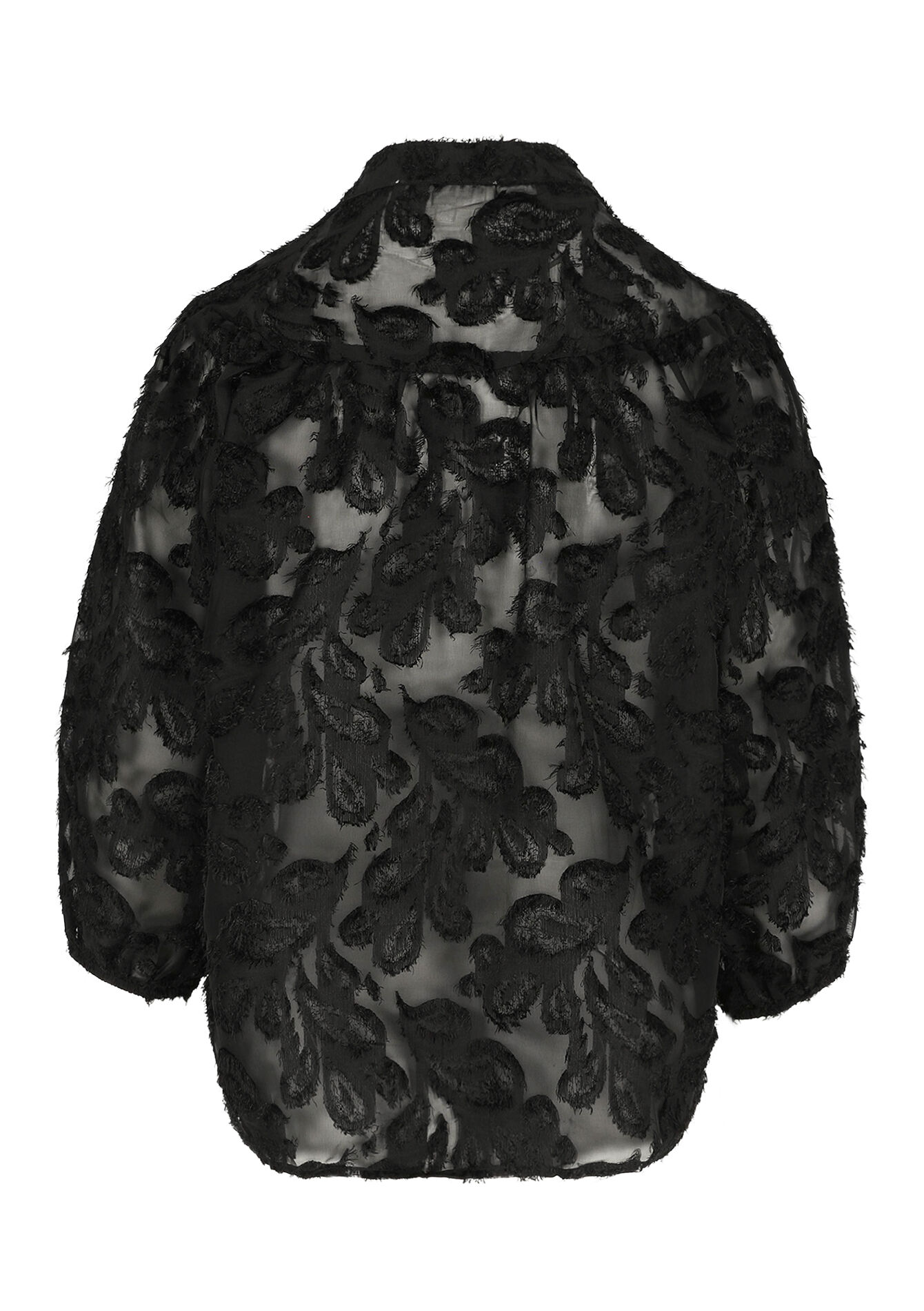 Chemise transparente texturée, Chemise transparente texturée - BLACK - 05702855_1119