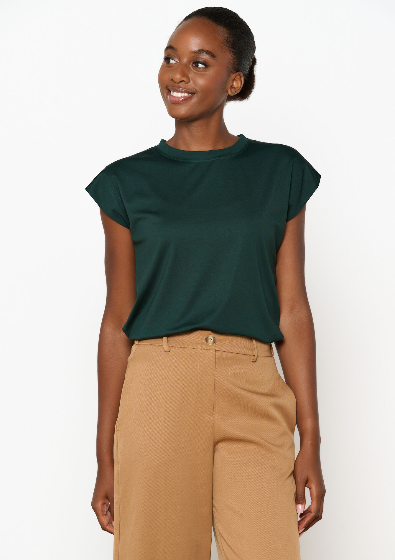 T-shirt met korte mouwen - BOTTLE GREEN - 02301683_1778