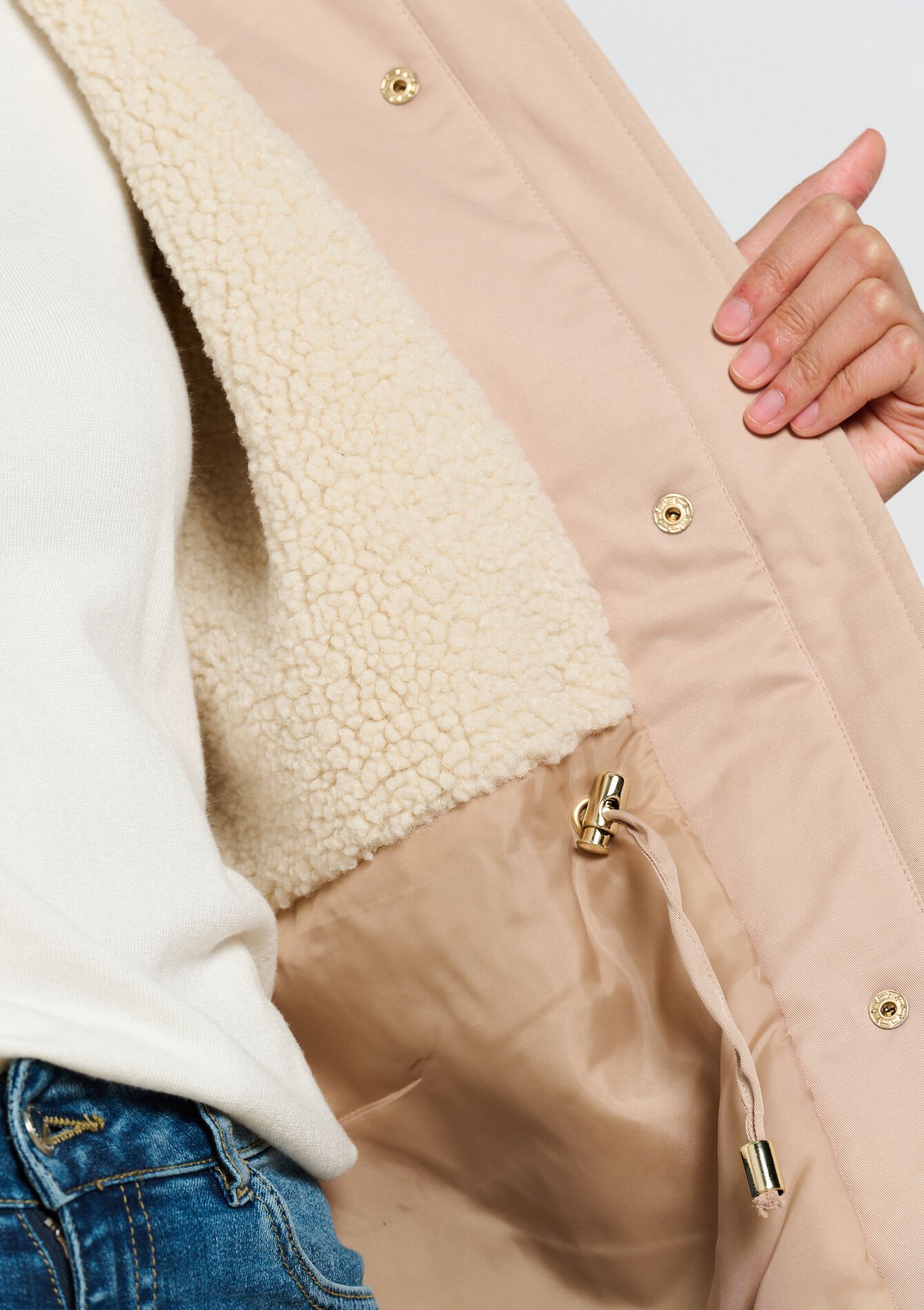 Manteau avec doublure en polaire - BEIGE SAND - 1100533