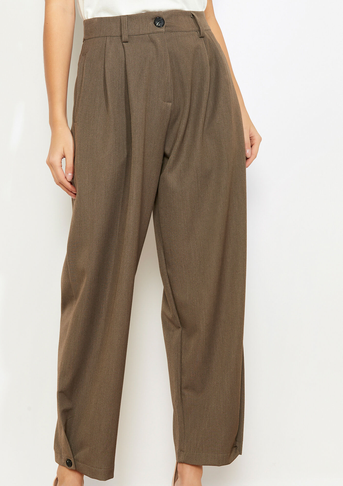 Elegante barrel broek, Elegante barrel broek - BROWN COFFEE - 06100791_3717