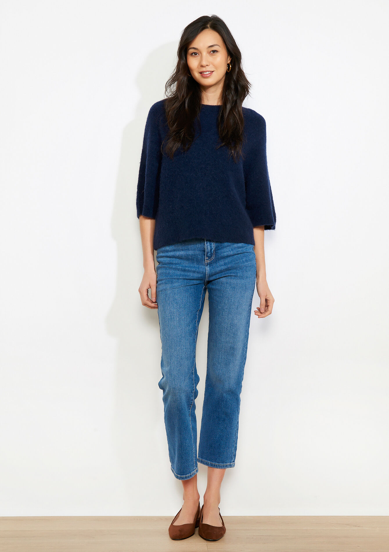 Zachte trui met 3/4-mouw, Zachte trui met 3/4-mouw - NAVY BASIC - 04007207_2723