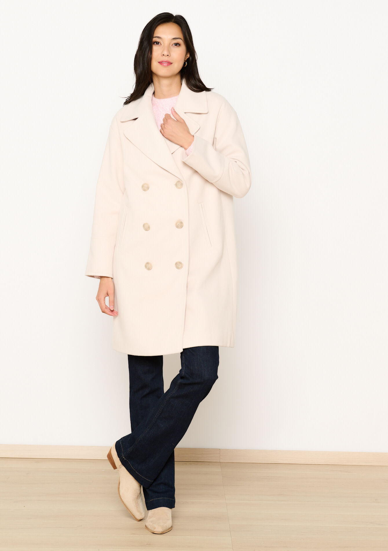 Manteau mi-long - VANILLA WHITE - 1098764