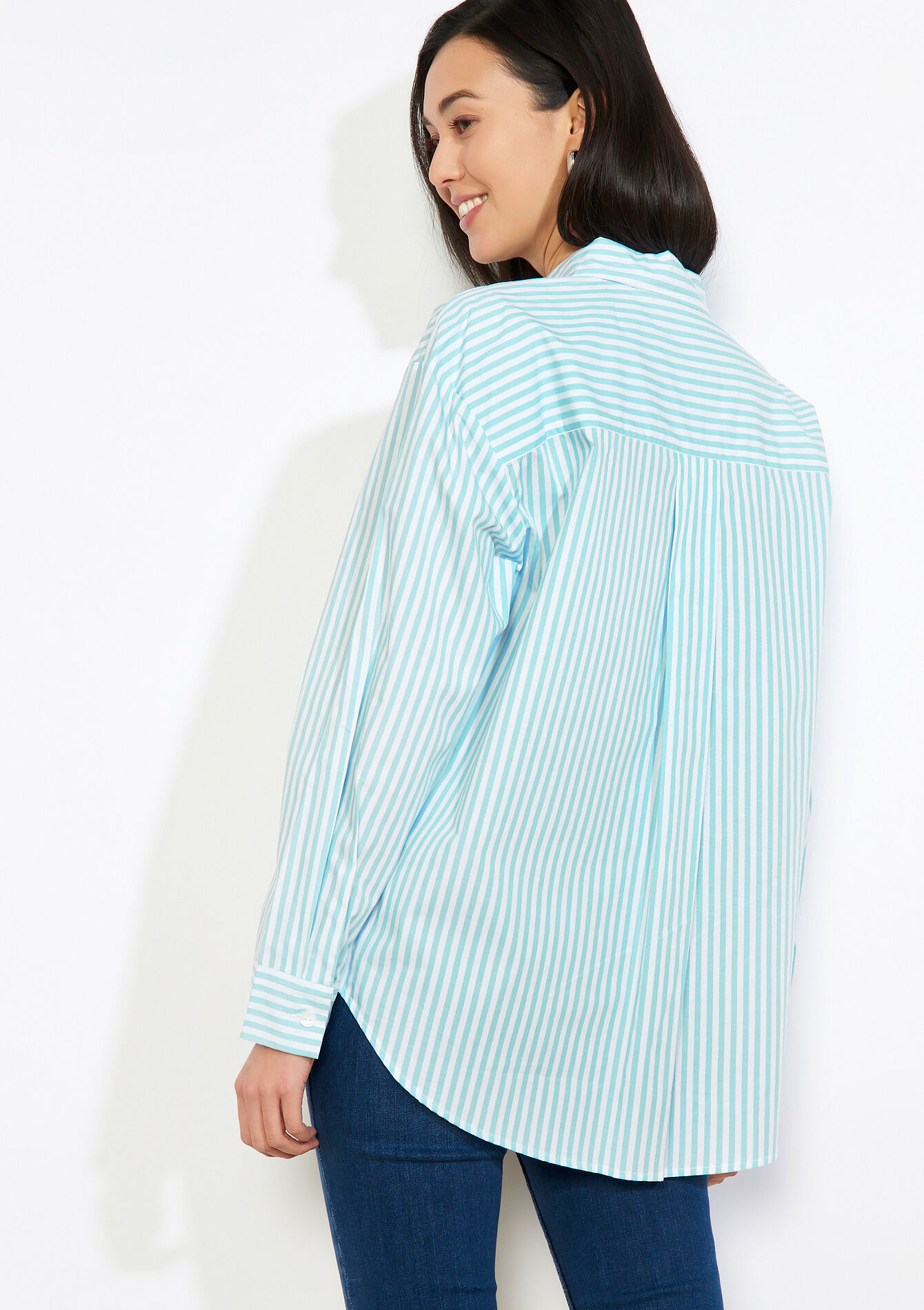 Chemise rayée oversize, Chemise rayée oversize - KHAKI FADED - 05702931_4326