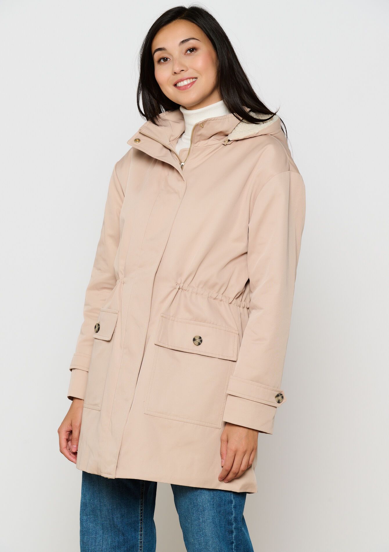 Manteau avec doublure en polaire - BEIGE SAND - 1100533