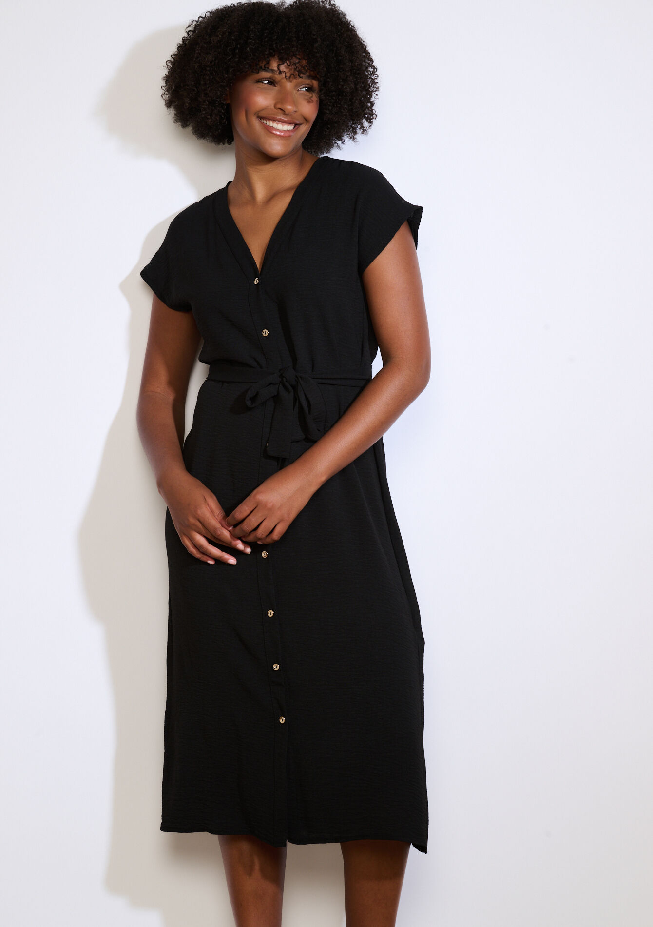 Overhemdjurk met knoopjes - BLACK - 08104243_1119