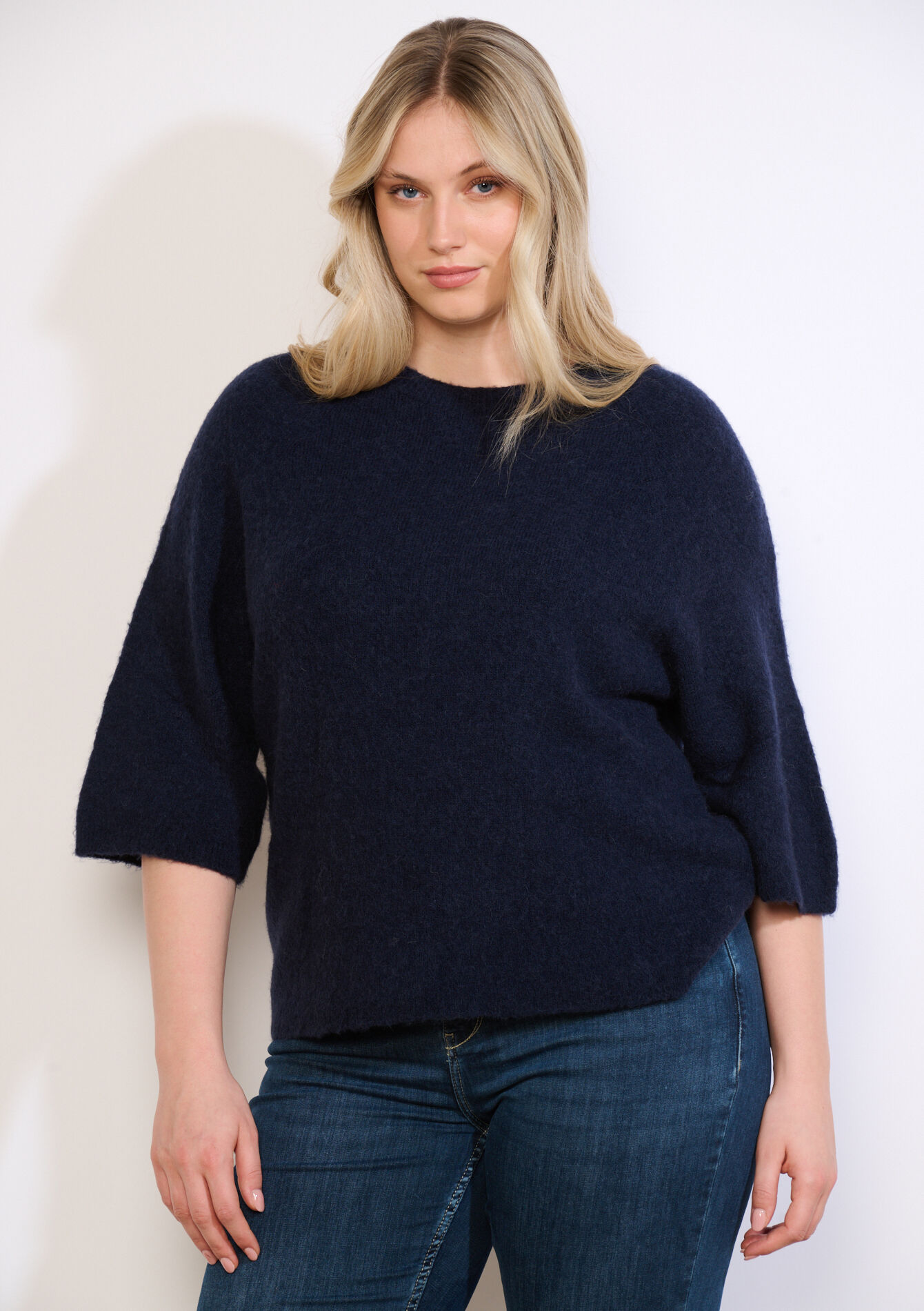 Zachte trui met 3/4-mouw, Zachte trui met 3/4-mouw - NAVY BASIC - 04007207_2723