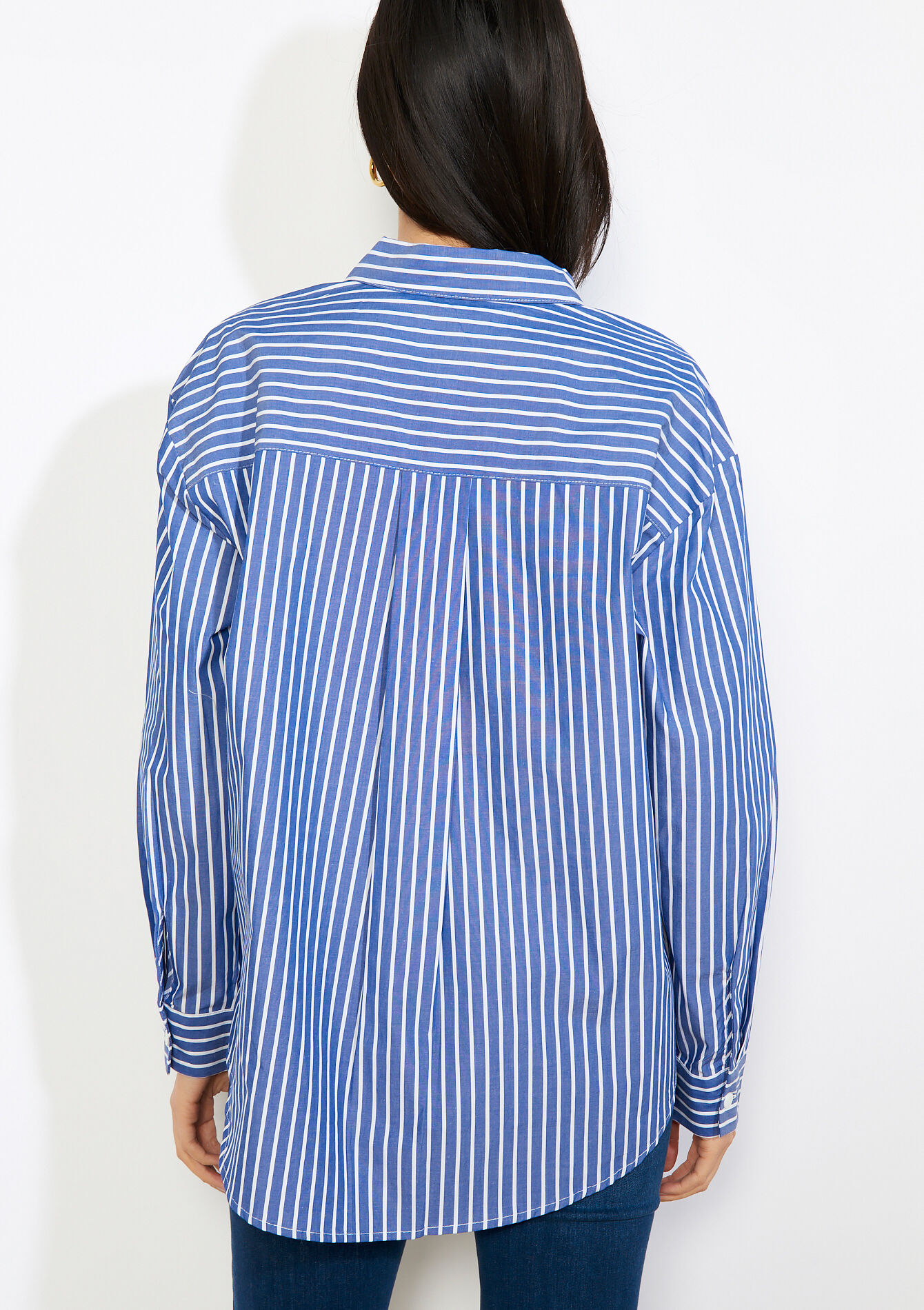 Oversized gestreept hemd, Oversized gestreept hemd - NAVY BASIC - 05702931_2723