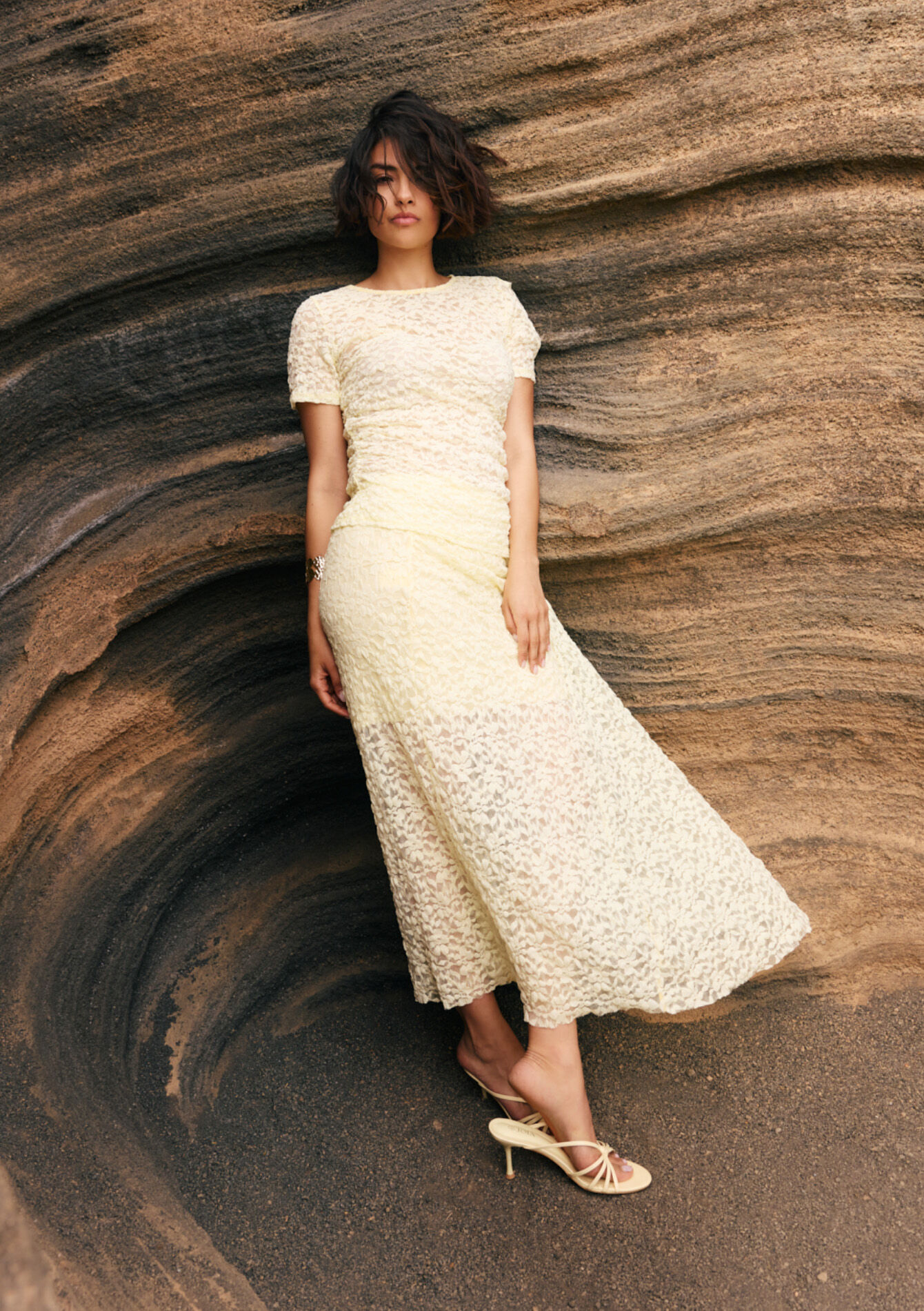 Lace midi skirt, , hi-res