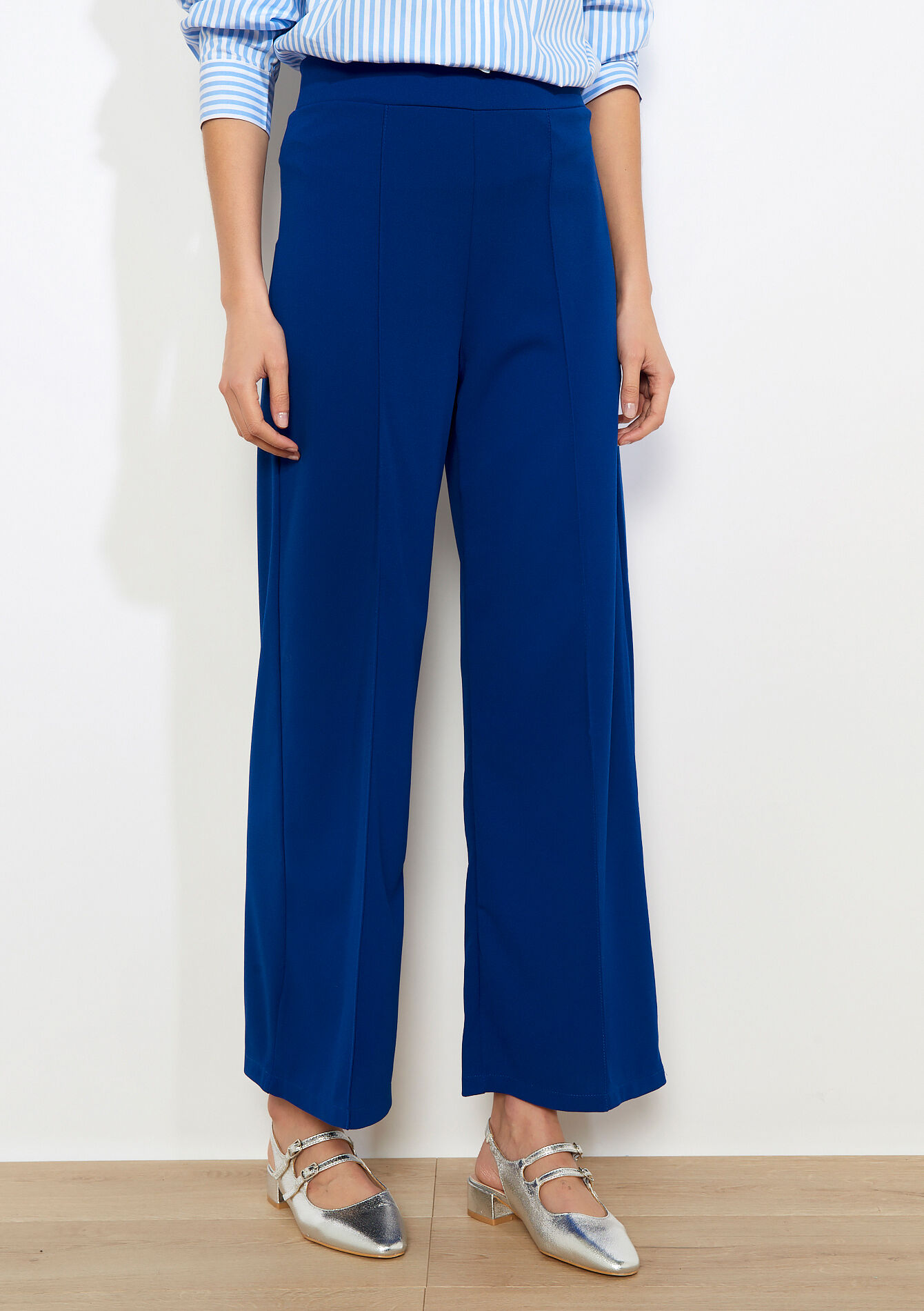 Wijde elegante broek - ELECTRIC BLUE - 06601100_1619