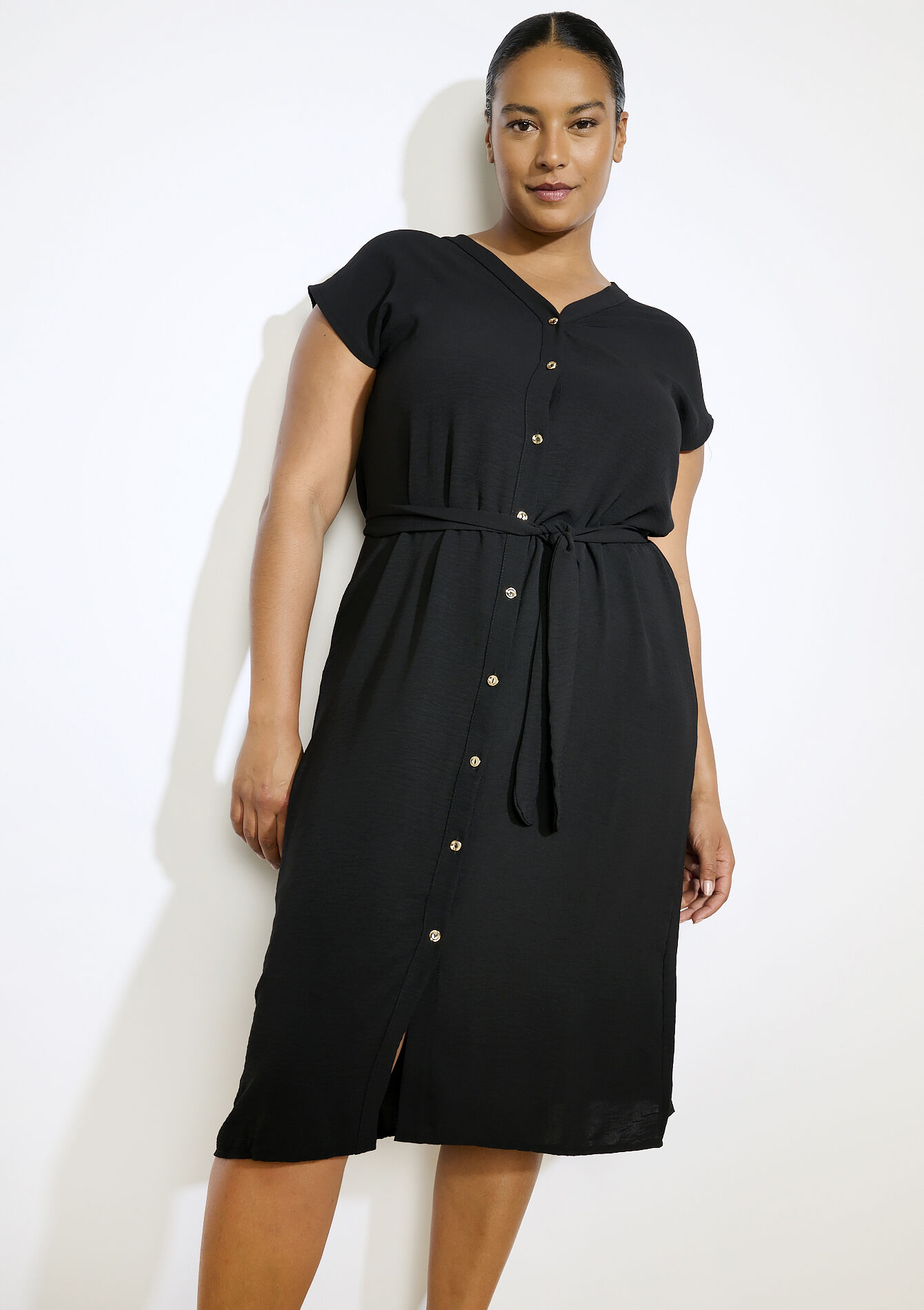 Overhemdjurk met knoopjes - BLACK - 08104243_1119