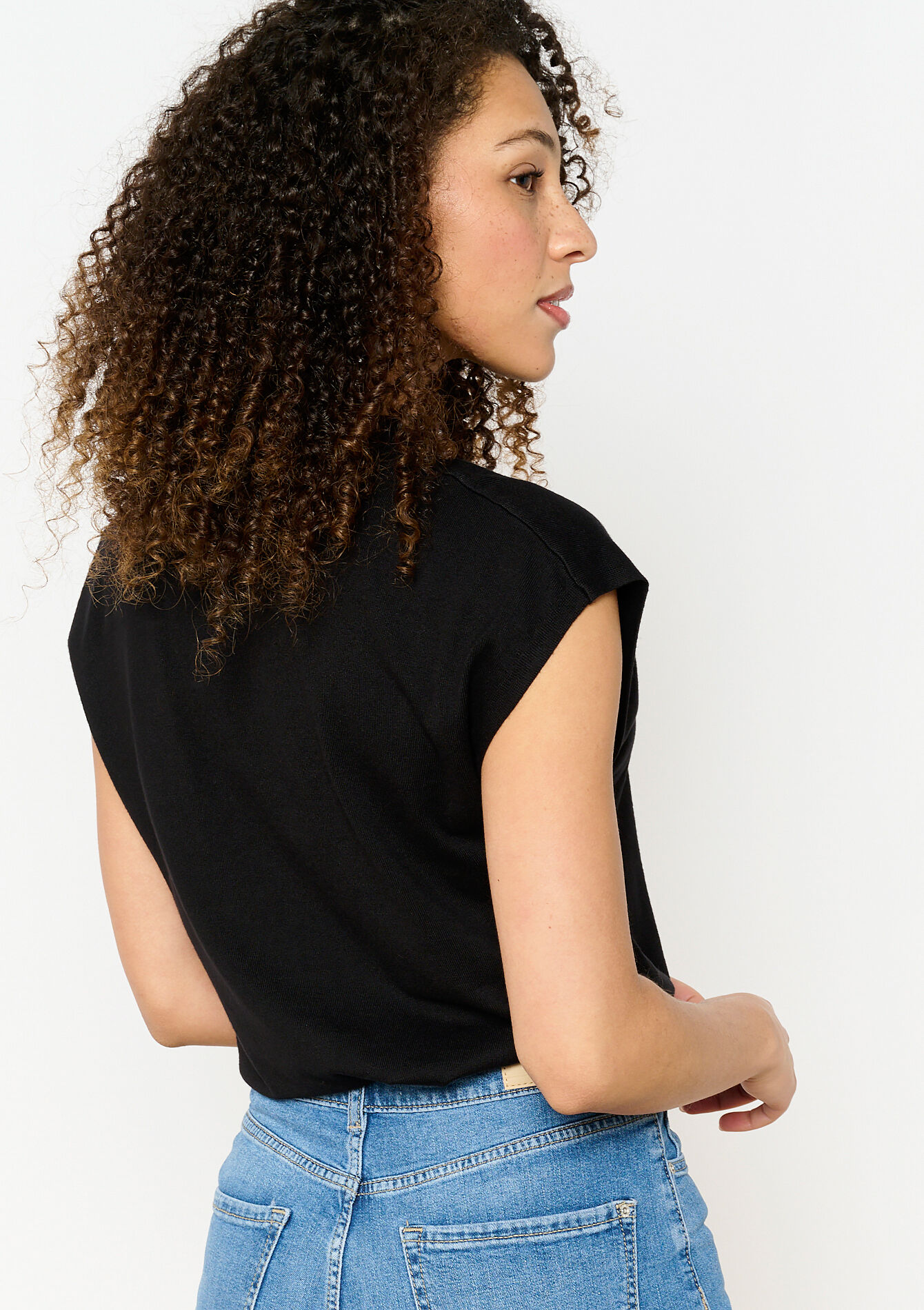 Lichte mouwloze trui - BLACK - 04006777_1119