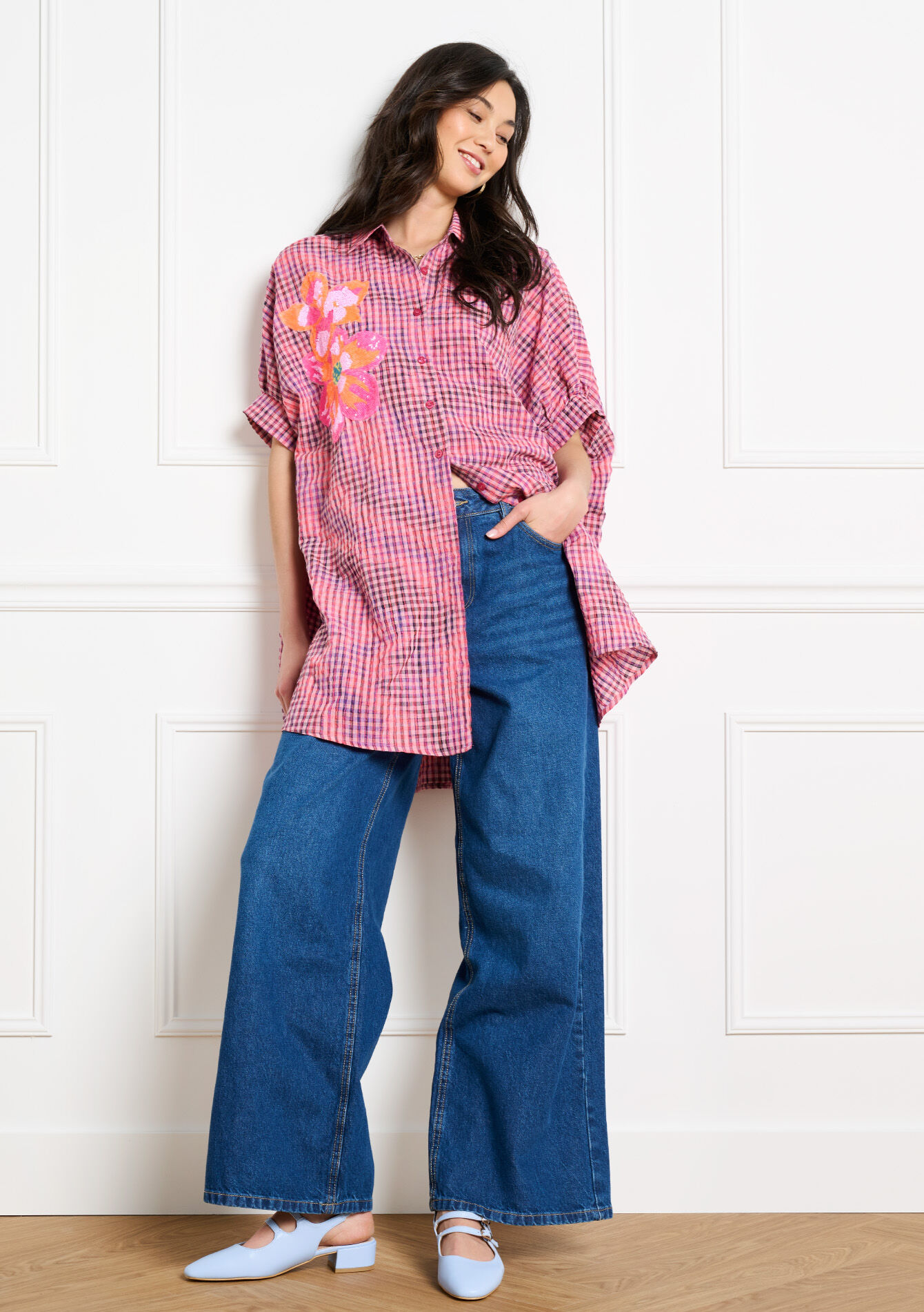 Jean large taille haute - MEDIUM BLUE - 22000656_0500