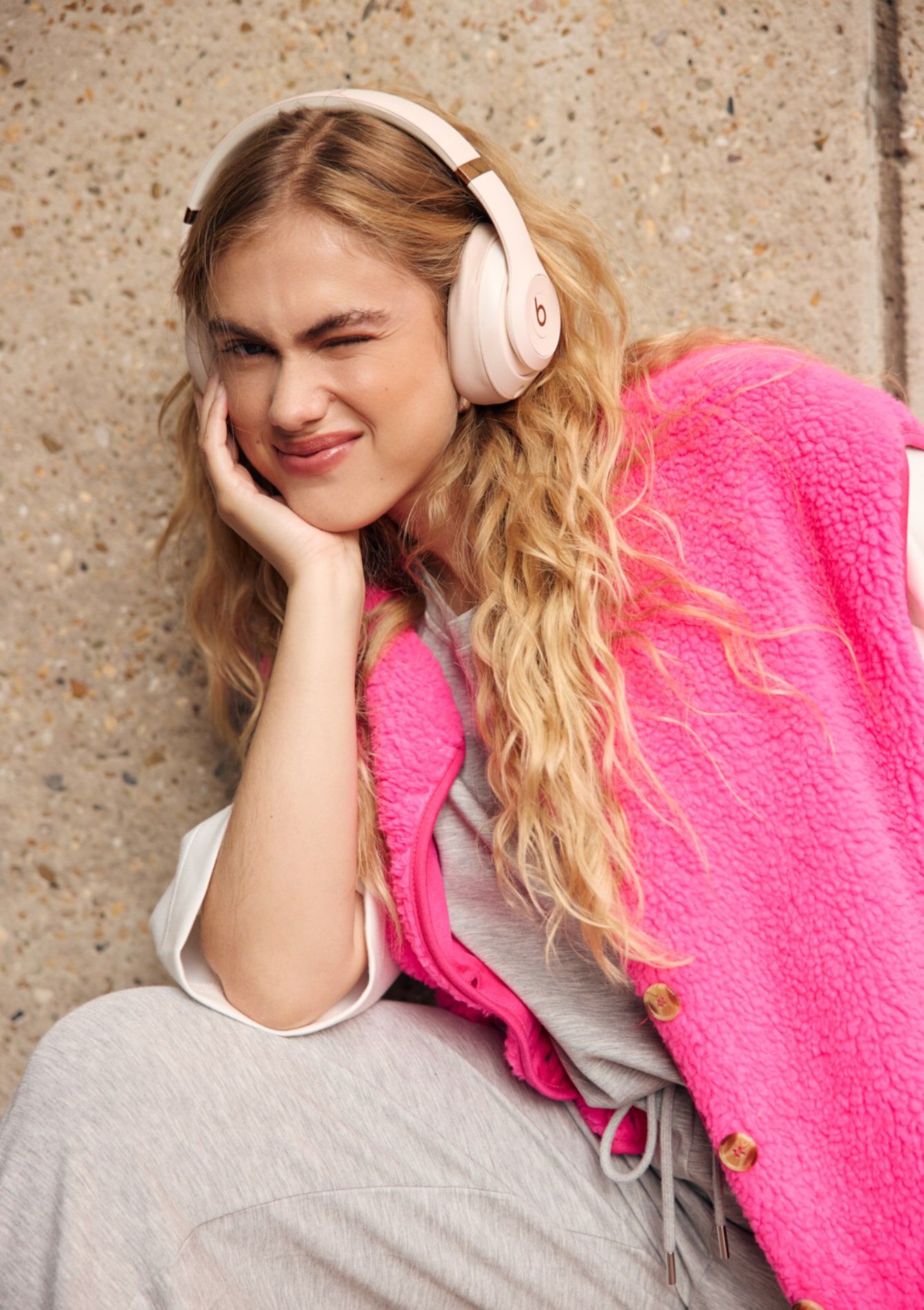 Zachte mouwloze bodywarmer - FLUO PINK - 09001486_5727