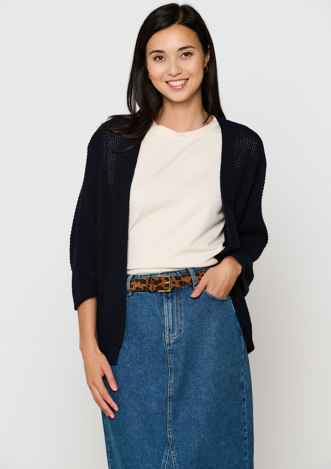 Open cardigan - NAVY BASIC - 04101184_2723