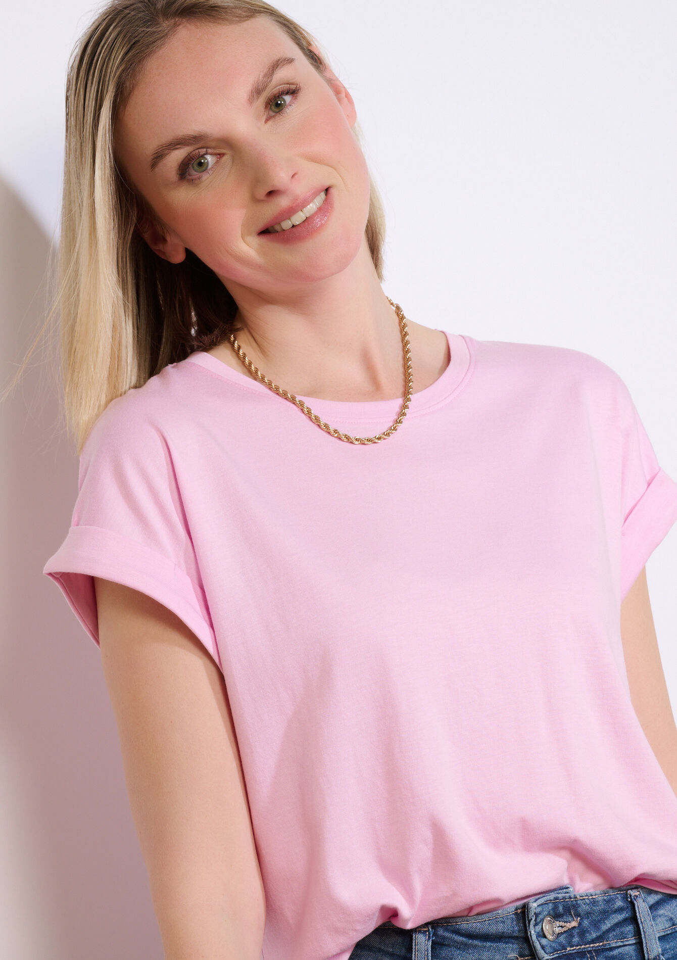 T-shirt fluide manches courtes - LILAC BRIGHT - 02301926_2578