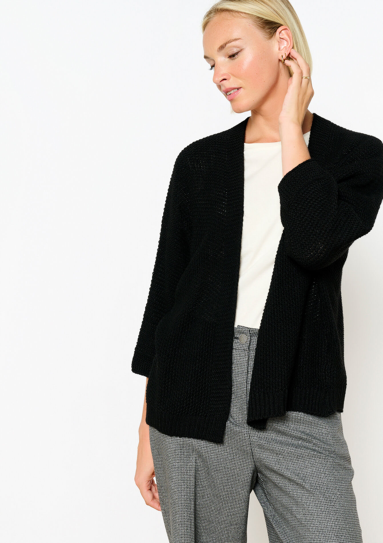 Open cardigan - BLACK - 04101184_1119