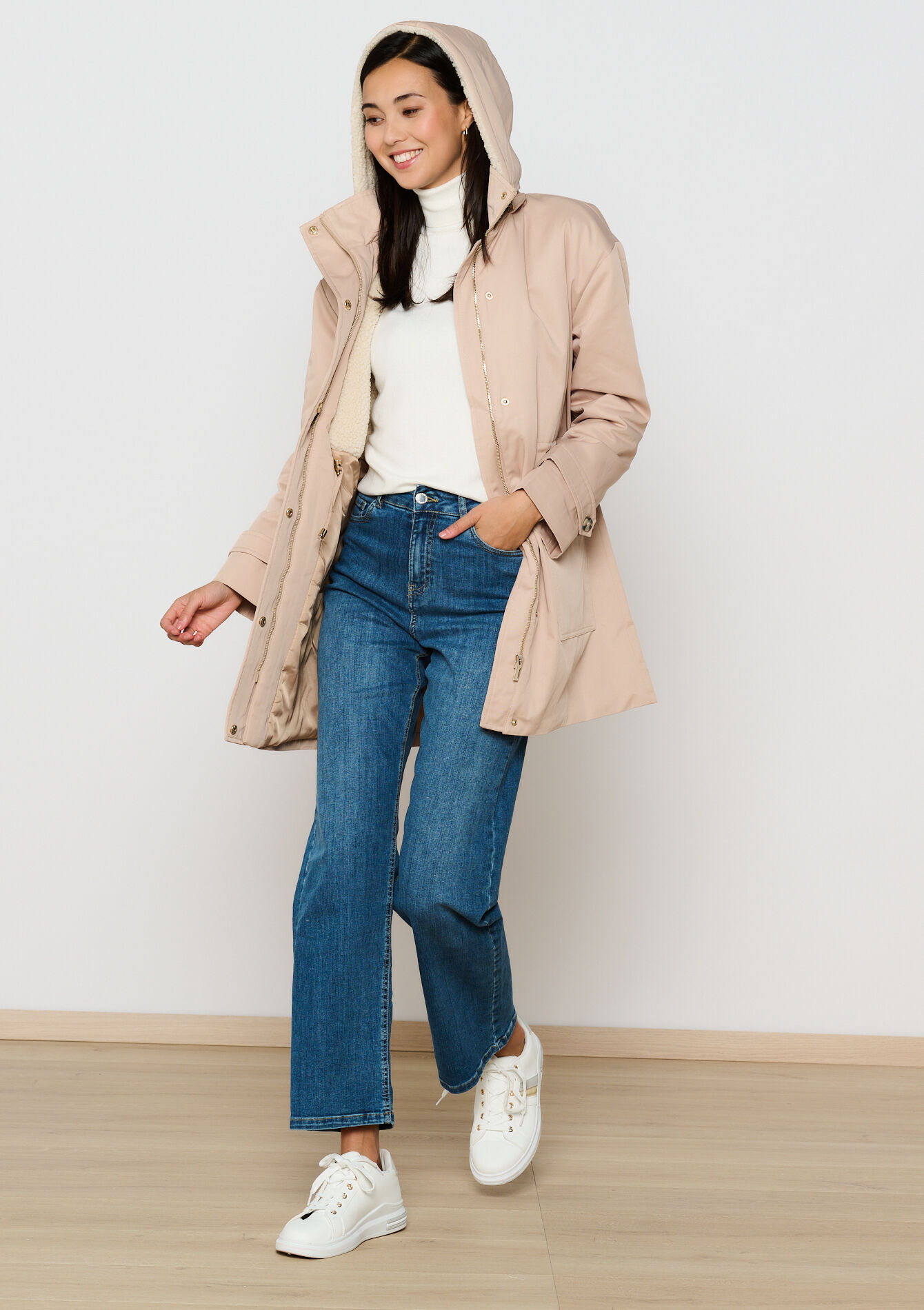 Manteau avec doublure en polaire - BEIGE SAND - 1100533