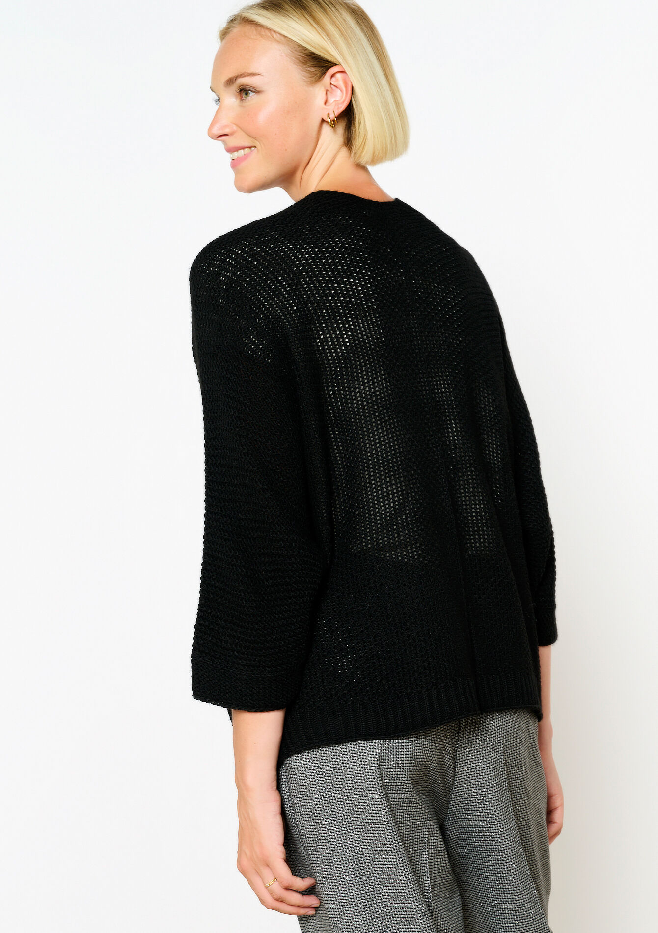 Open cardigan - BLACK - 04101184_1119