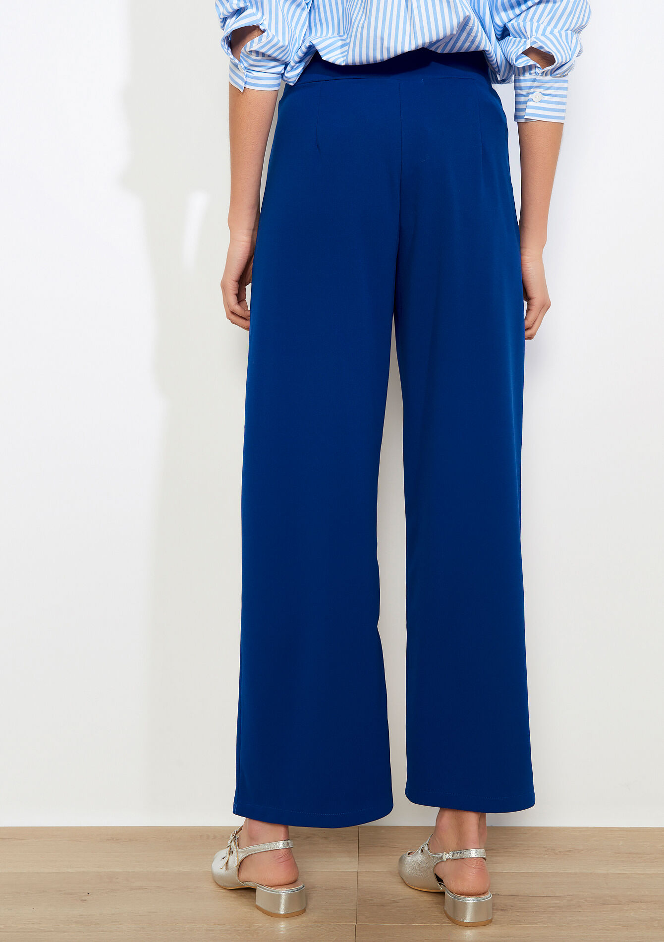 Wijde elegante broek - ELECTRIC BLUE - 06601100_1619