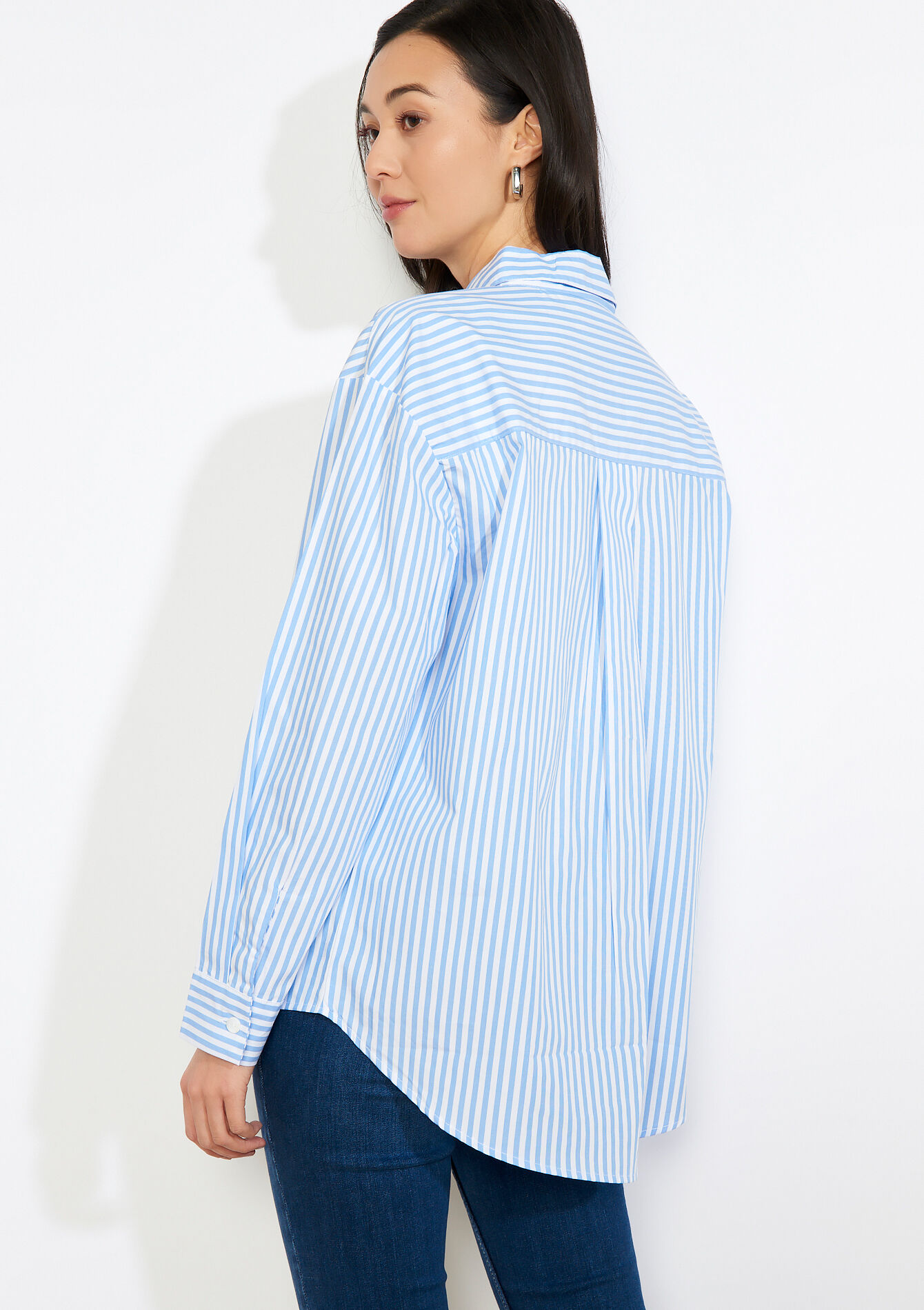 Oversized gestreept hemd, Oversized gestreept hemd - BLUE PASTEL - 05702931_3003
