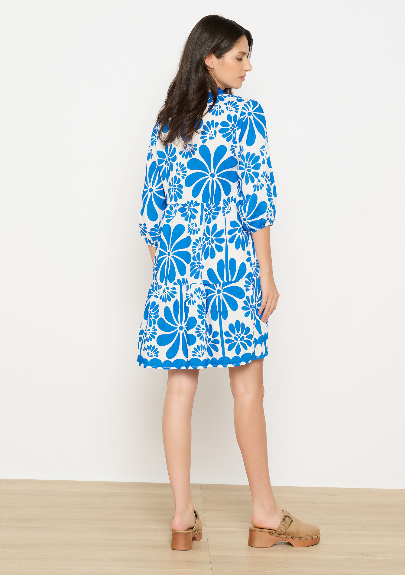 Robe courte à imprimé, Robe courte à imprimé - BLUE FAIENCE - 1133635
