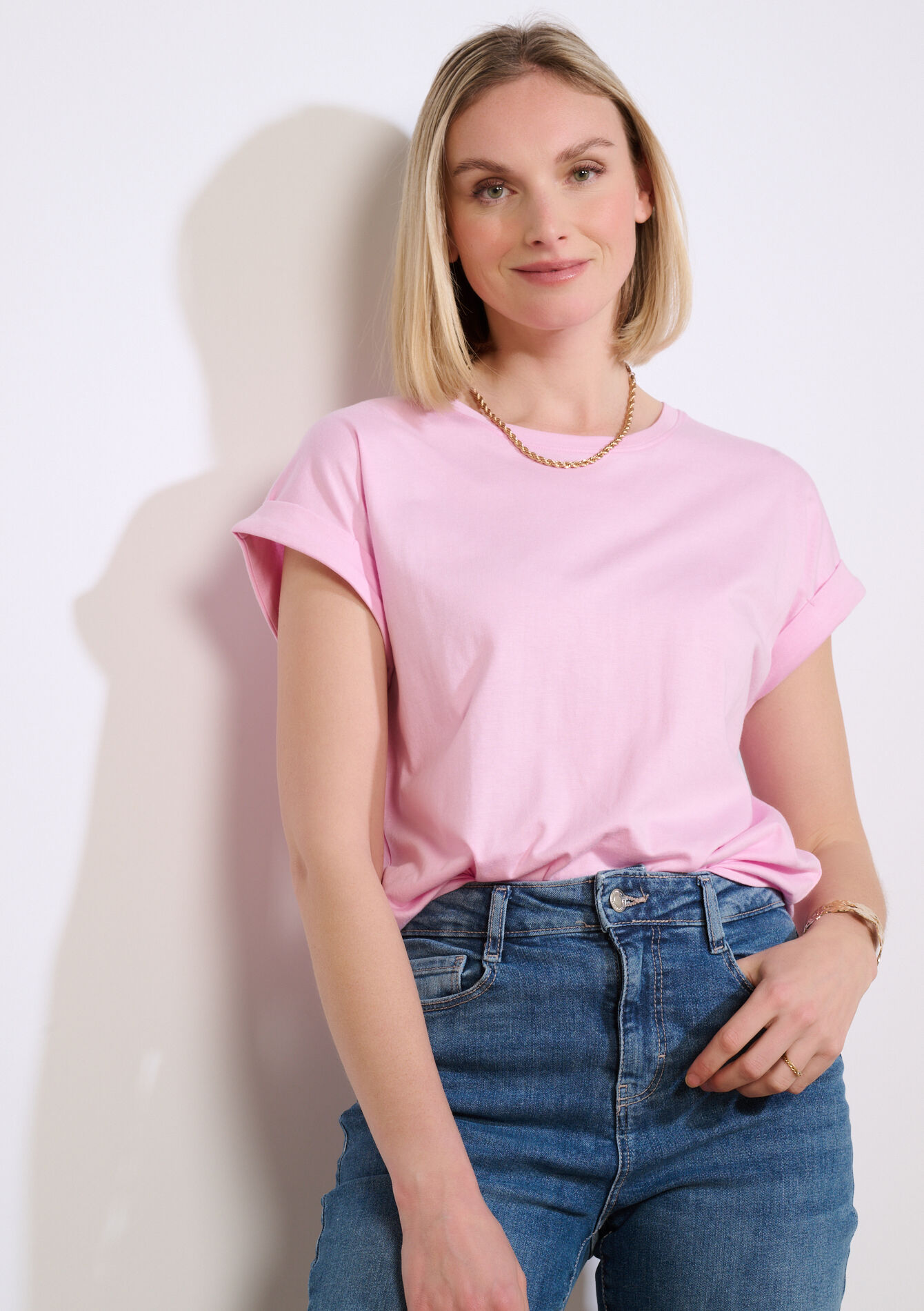 T-shirt fluide manches courtes - LILAC BRIGHT - 02301926_2578