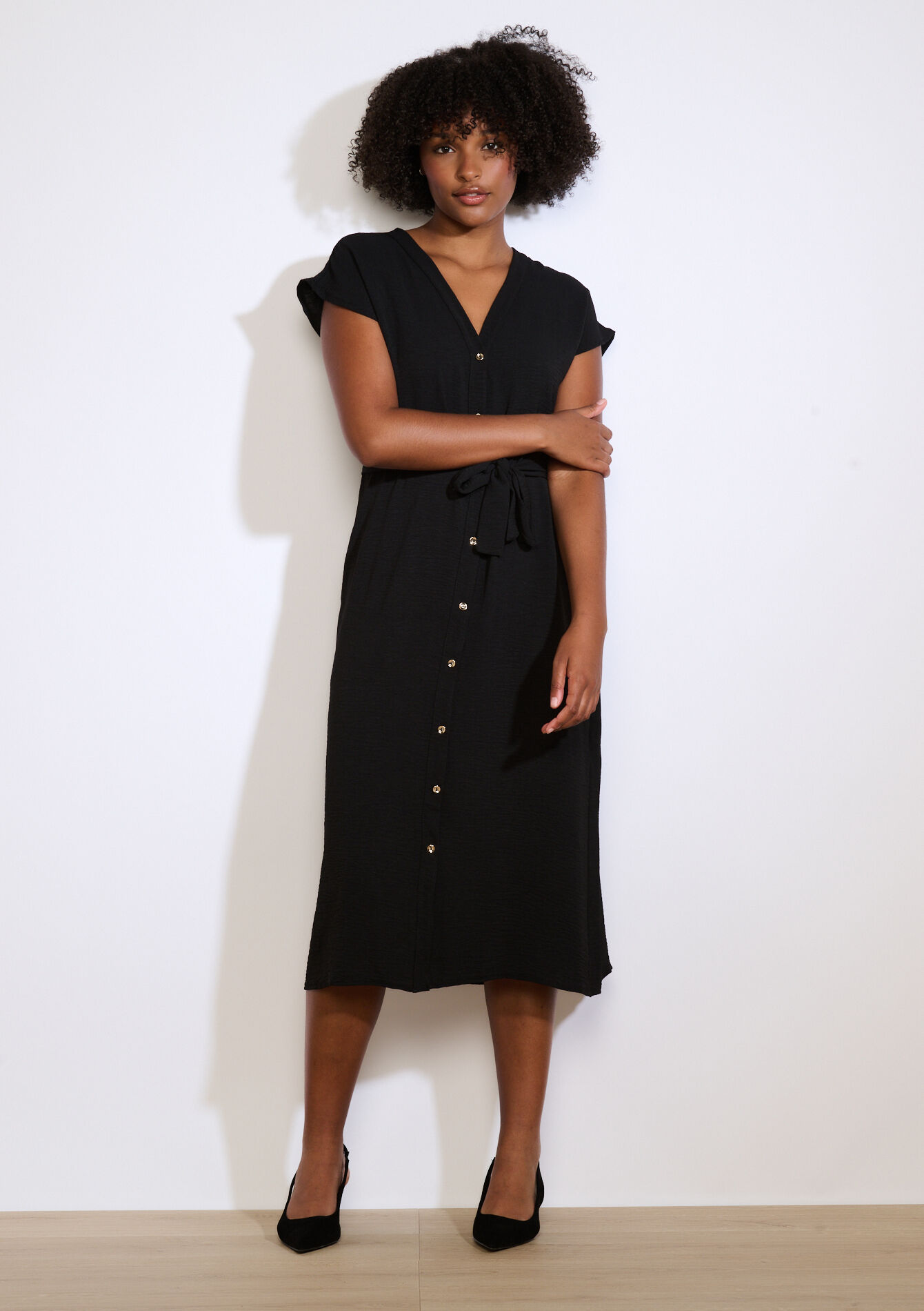 Overhemdjurk met knoopjes - BLACK - 08104243_1119