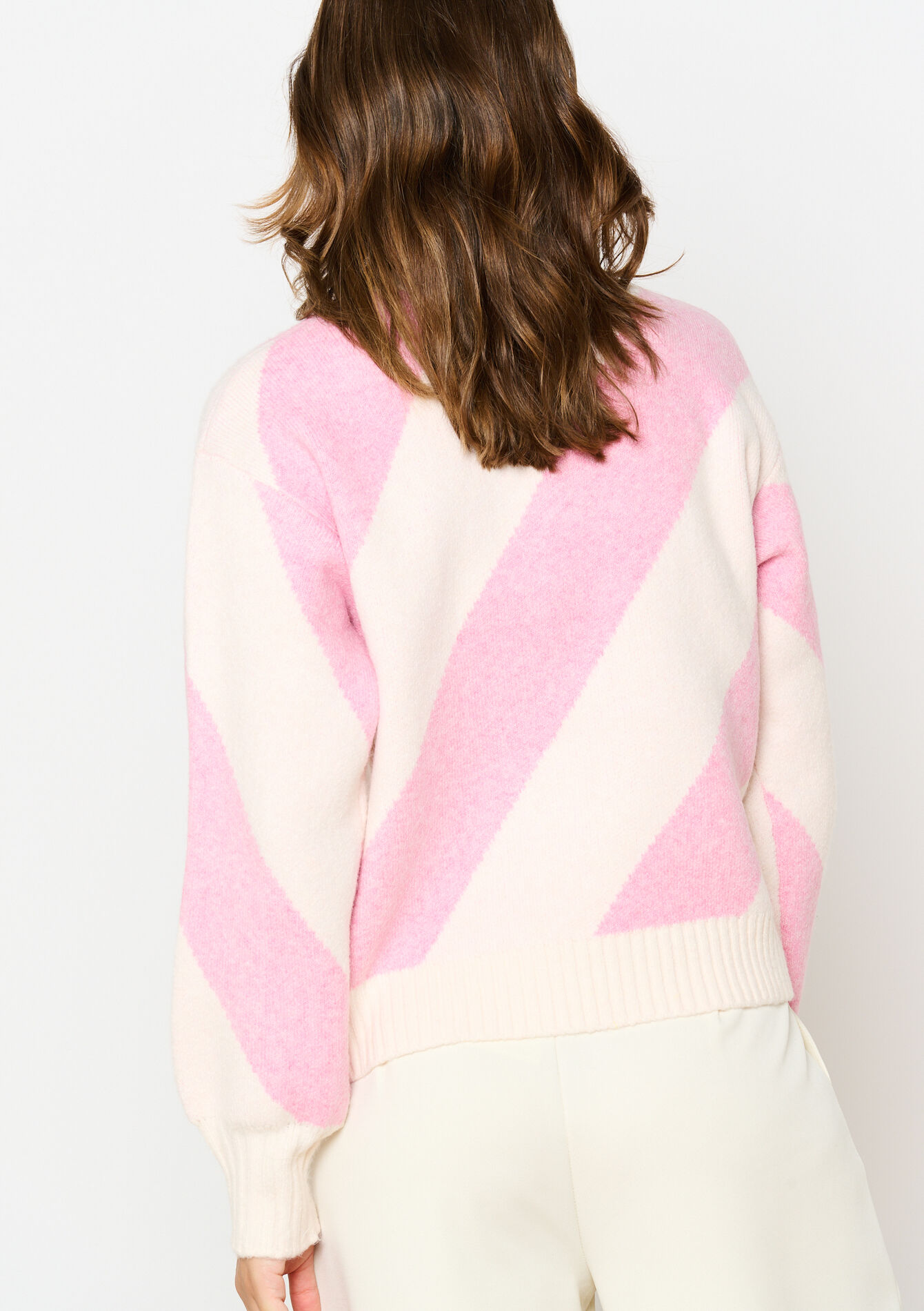 Jacquard trui met strepen, Jacquard trui met strepen - LIGHT PINK - 04006512_1303