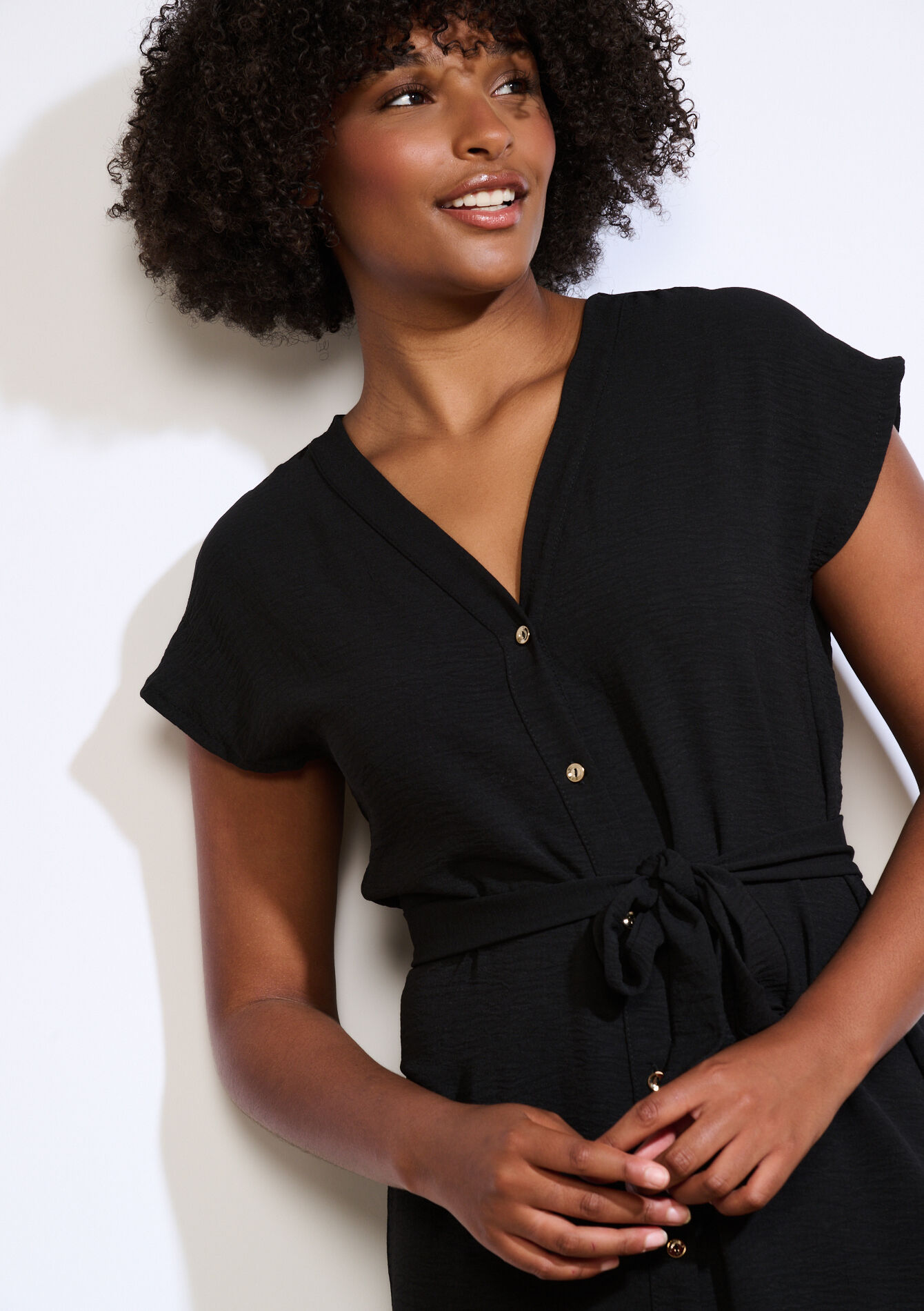 Overhemdjurk met knoopjes - BLACK - 08104243_1119