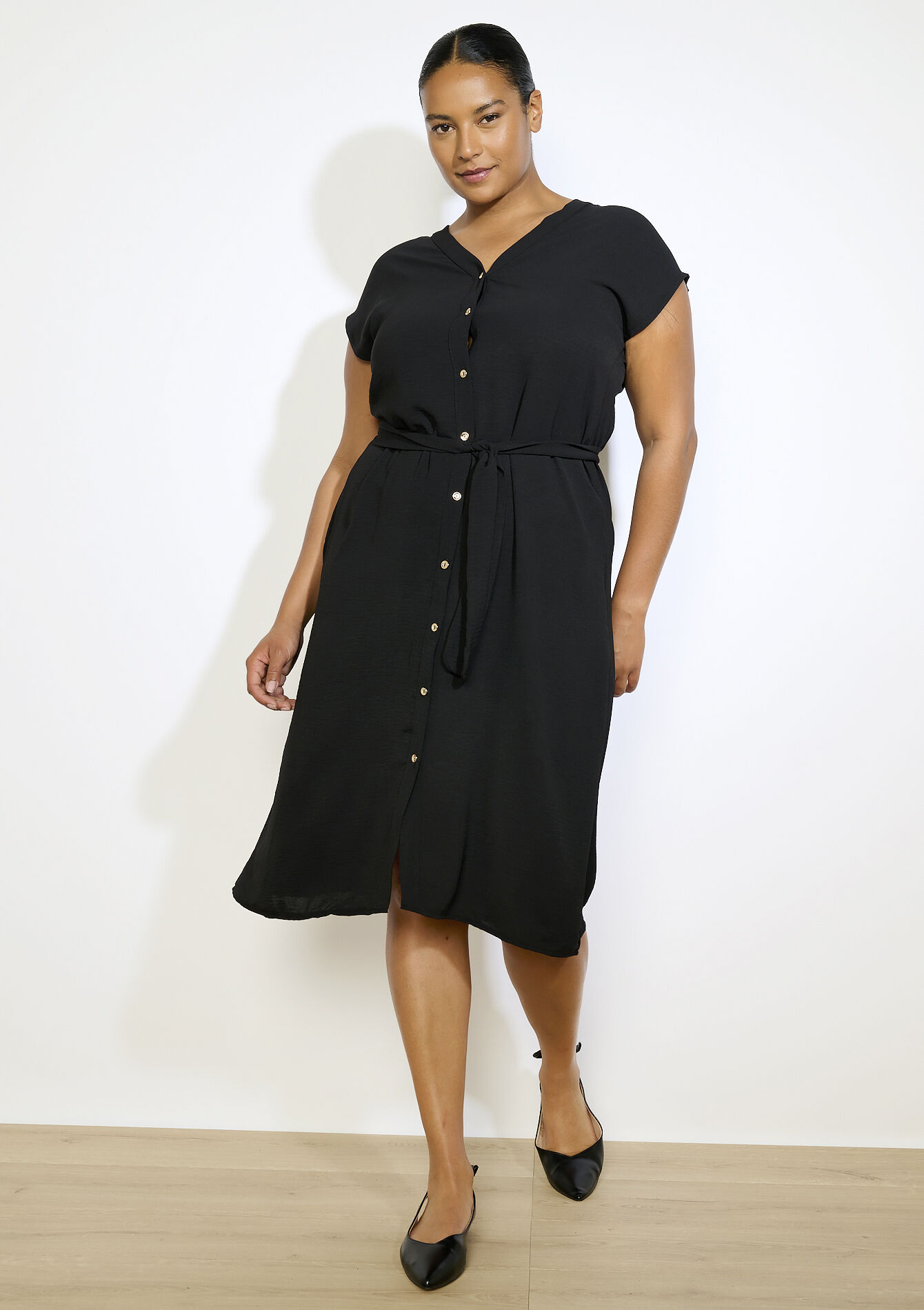 Overhemdjurk met knoopjes - BLACK - 08104243_1119