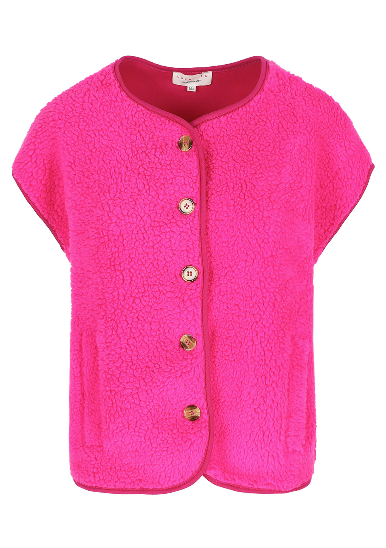 Zachte mouwloze bodywarmer - FLUO PINK - 09001486_5727