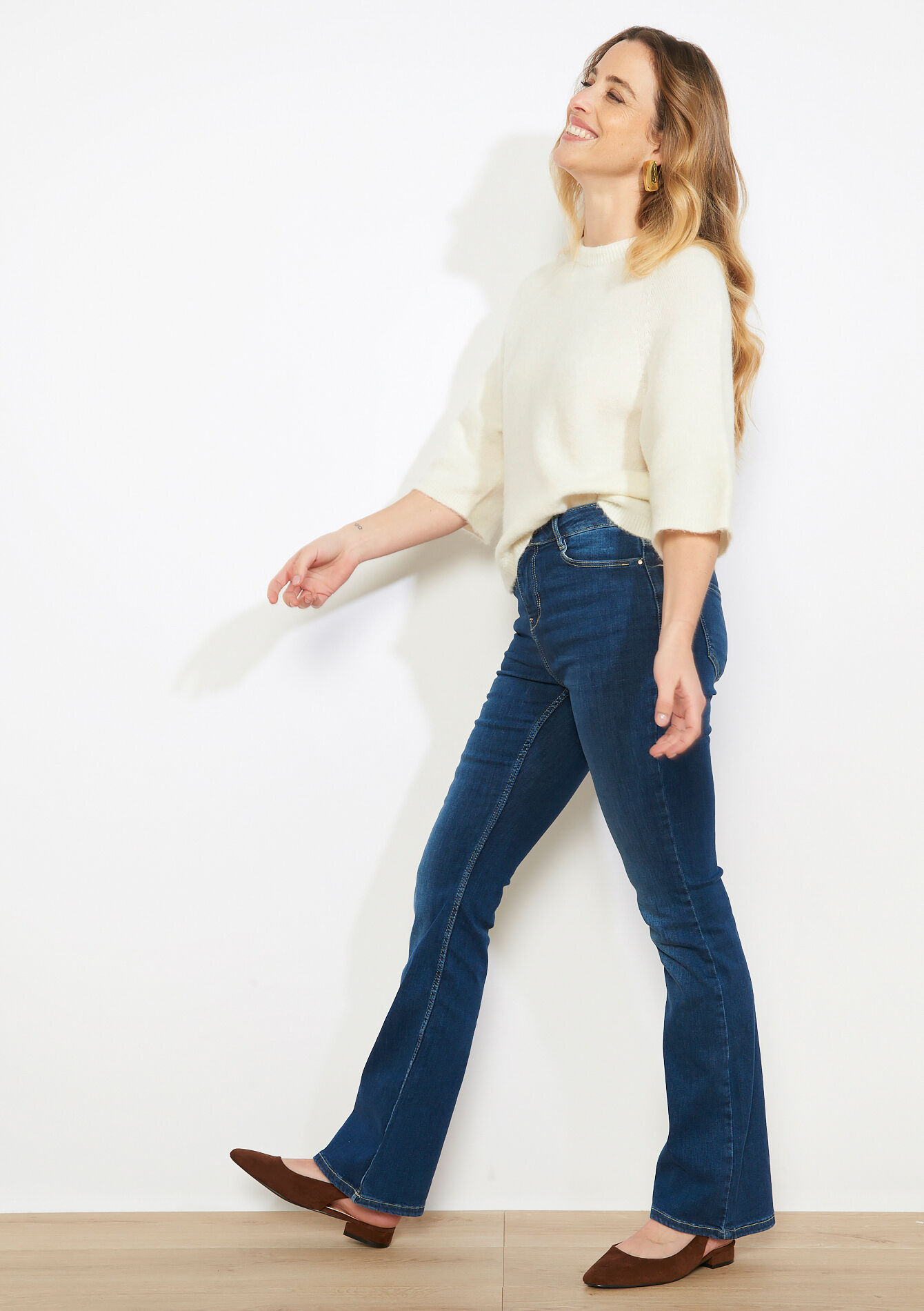 Pull doux manches 3/4 - VANILLA WHITE - 04007207_1013