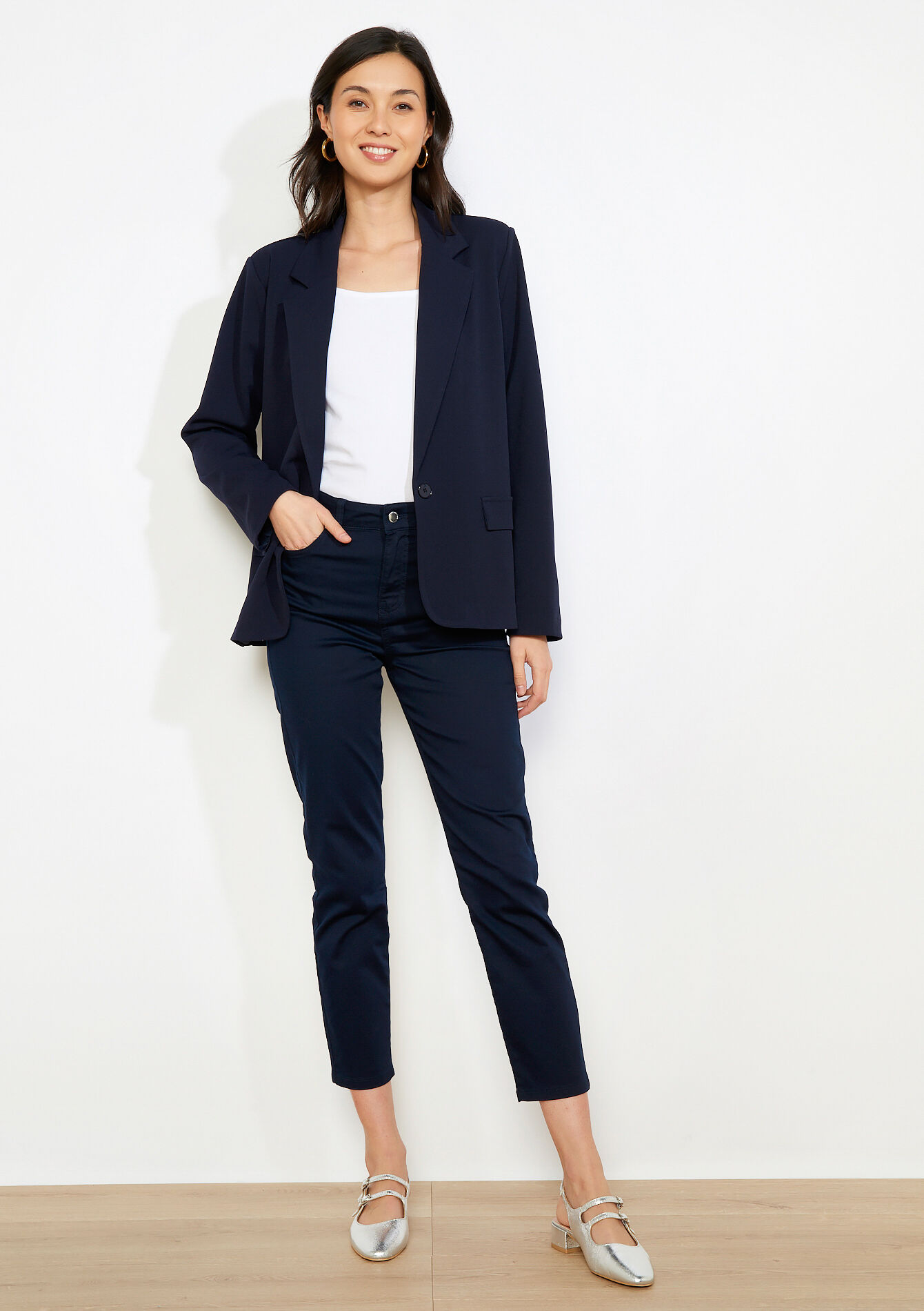 Blazer coupe fluide, Blazer coupe fluide - NAVY BASIC - 09101172_2723