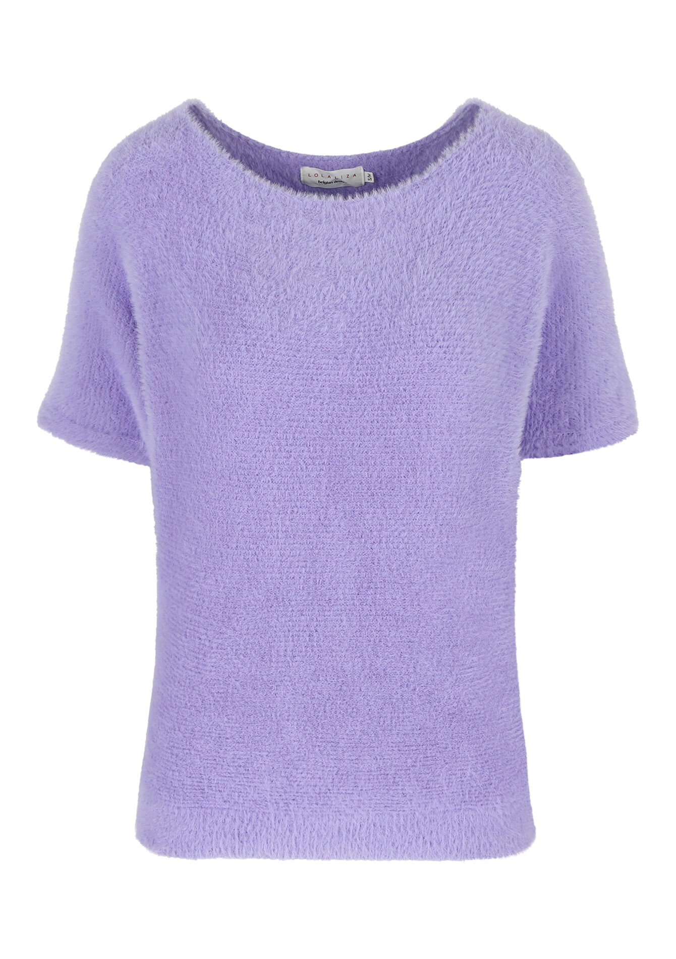 Pull à maille poilue à manches courtes, Pull à maille poilue à manches courtes - LILAC BRIGHT - 04006673_2578