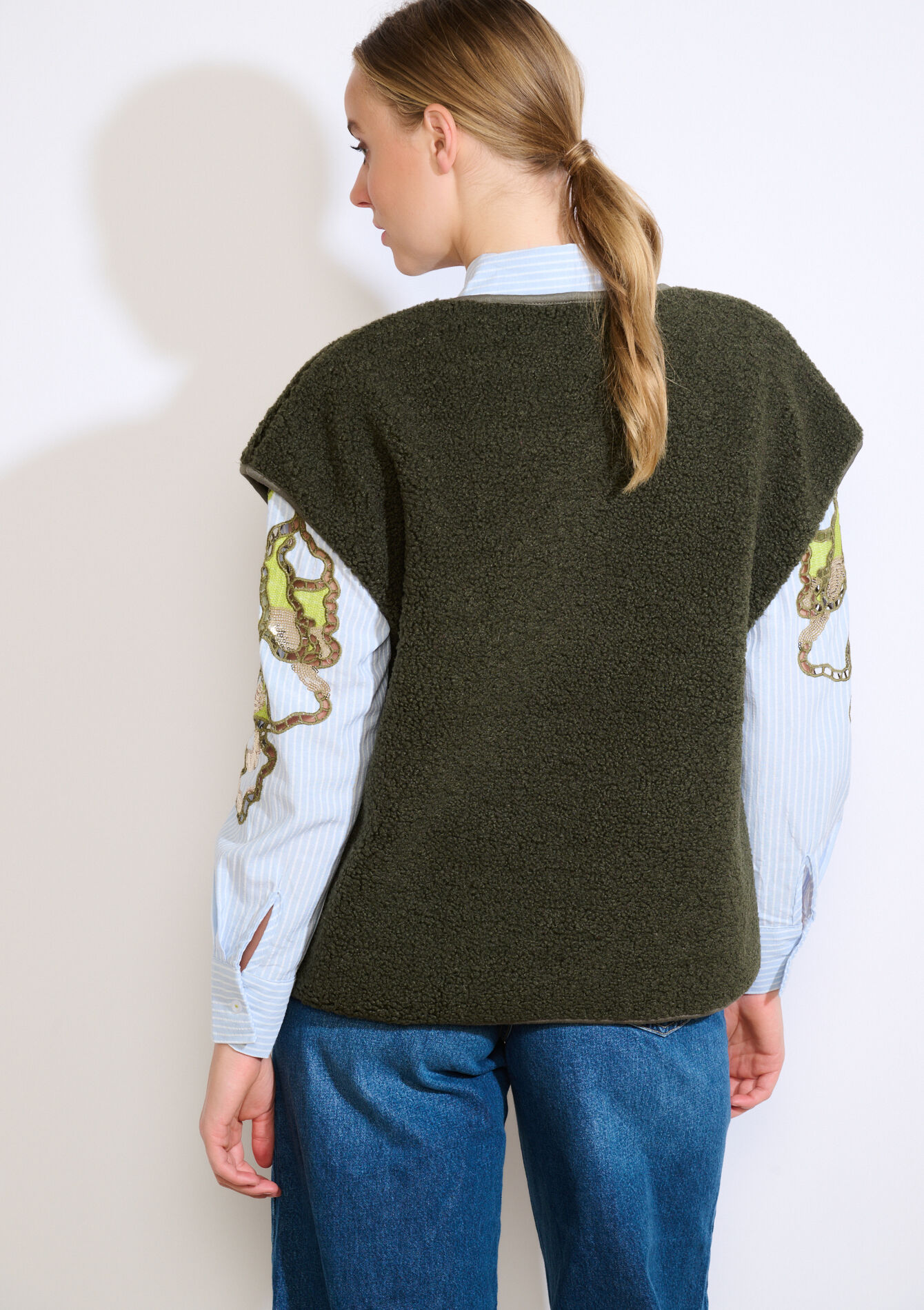 Zachte mouwloze bodywarmer, Zachte mouwloze bodywarmer - KHAKI MED - 09001486_4327