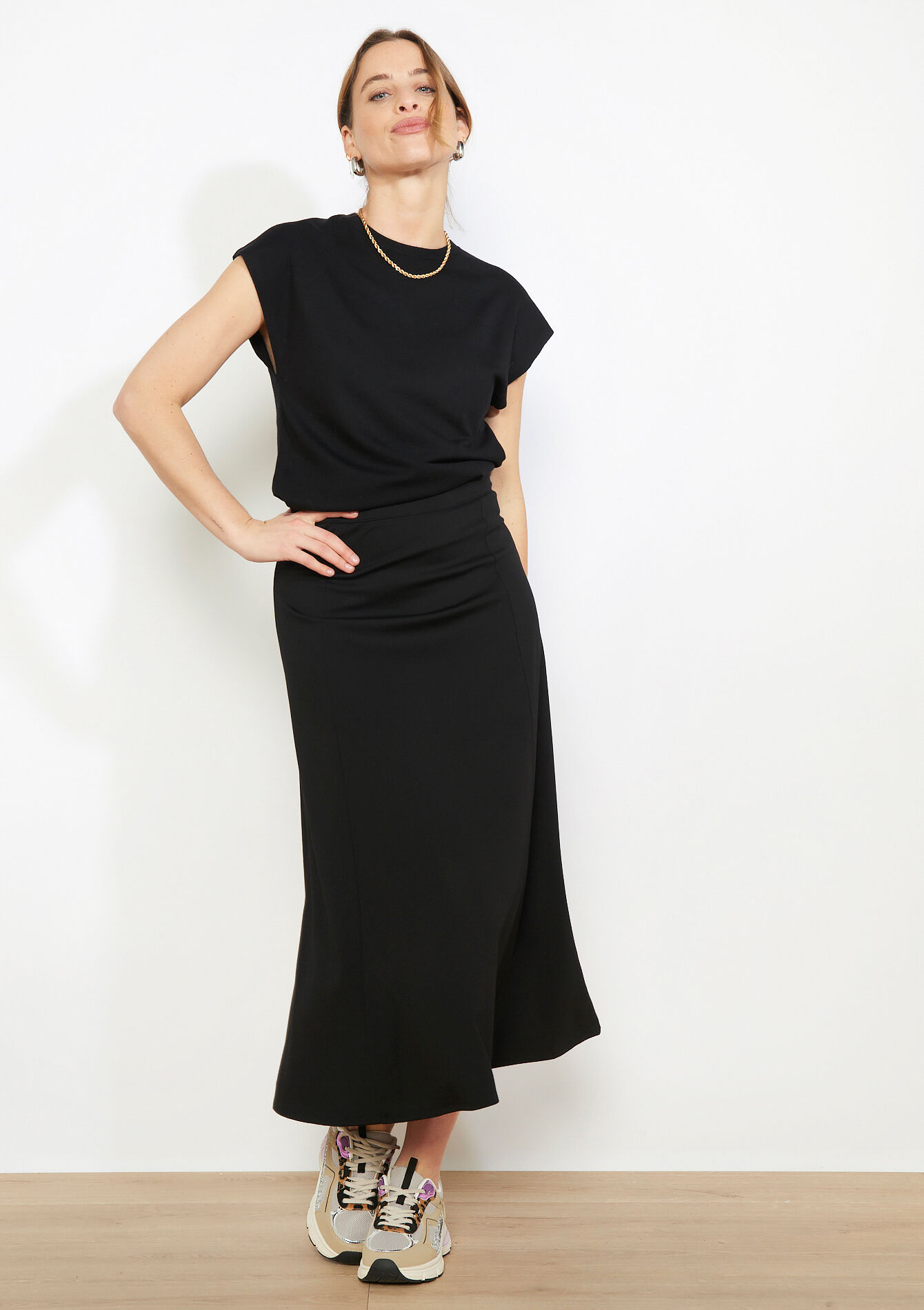 Flowing midi skirt, Flowing midi skirt, , back