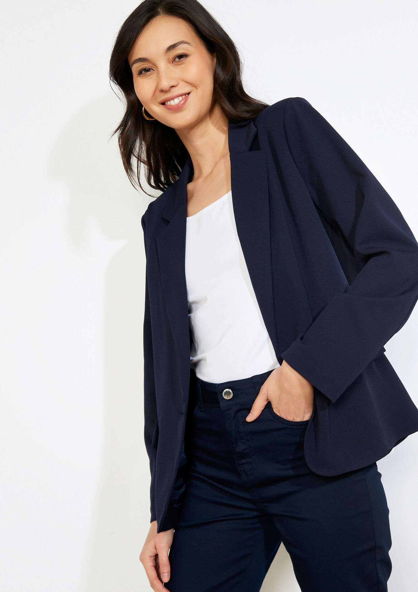 Blazer coupe fluide, Blazer coupe fluide - NAVY BASIC - 09101172_2723