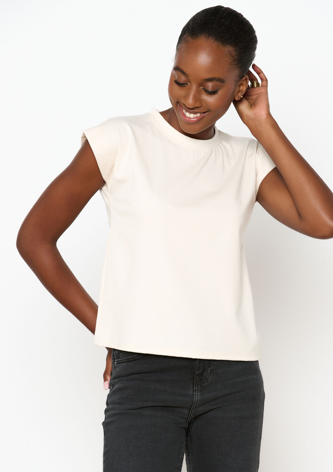 T-shirt à manches courtes - BEIGE SAND - 02301683_1940
