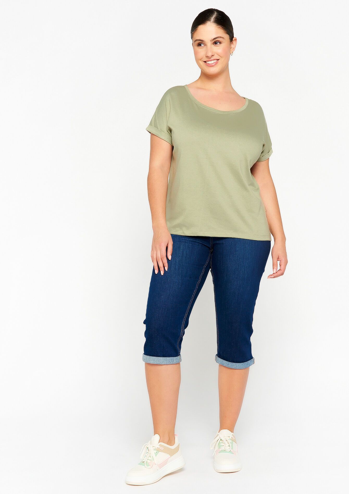 Basic T-shirt, Basic T-shirt - KHAKI MED - 02301308_4327