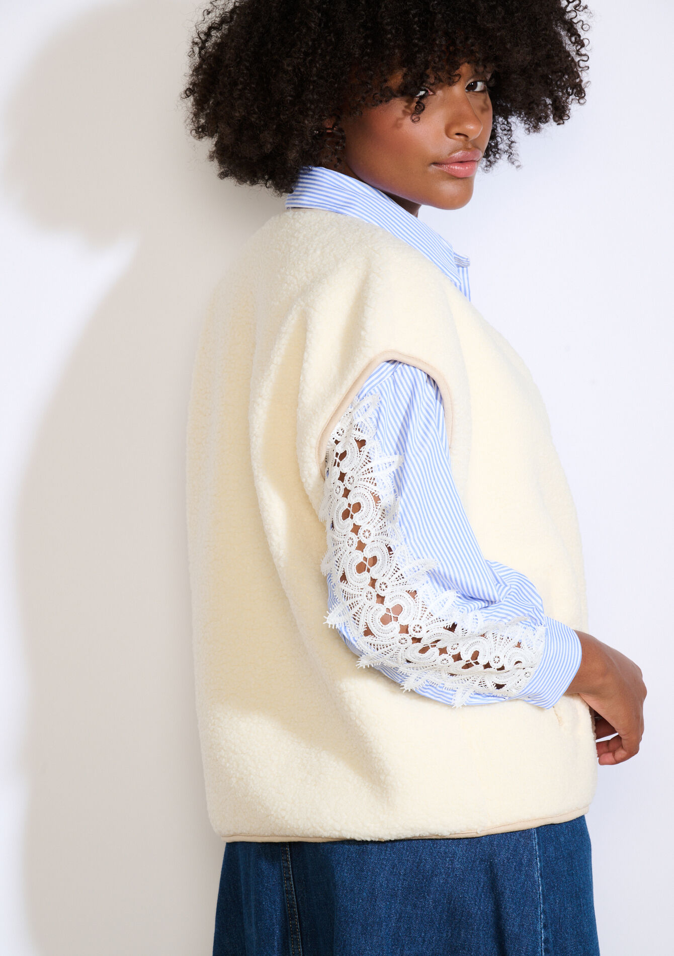 Gilet sans manches doux - VANILLA WHITE - 09001486_1013