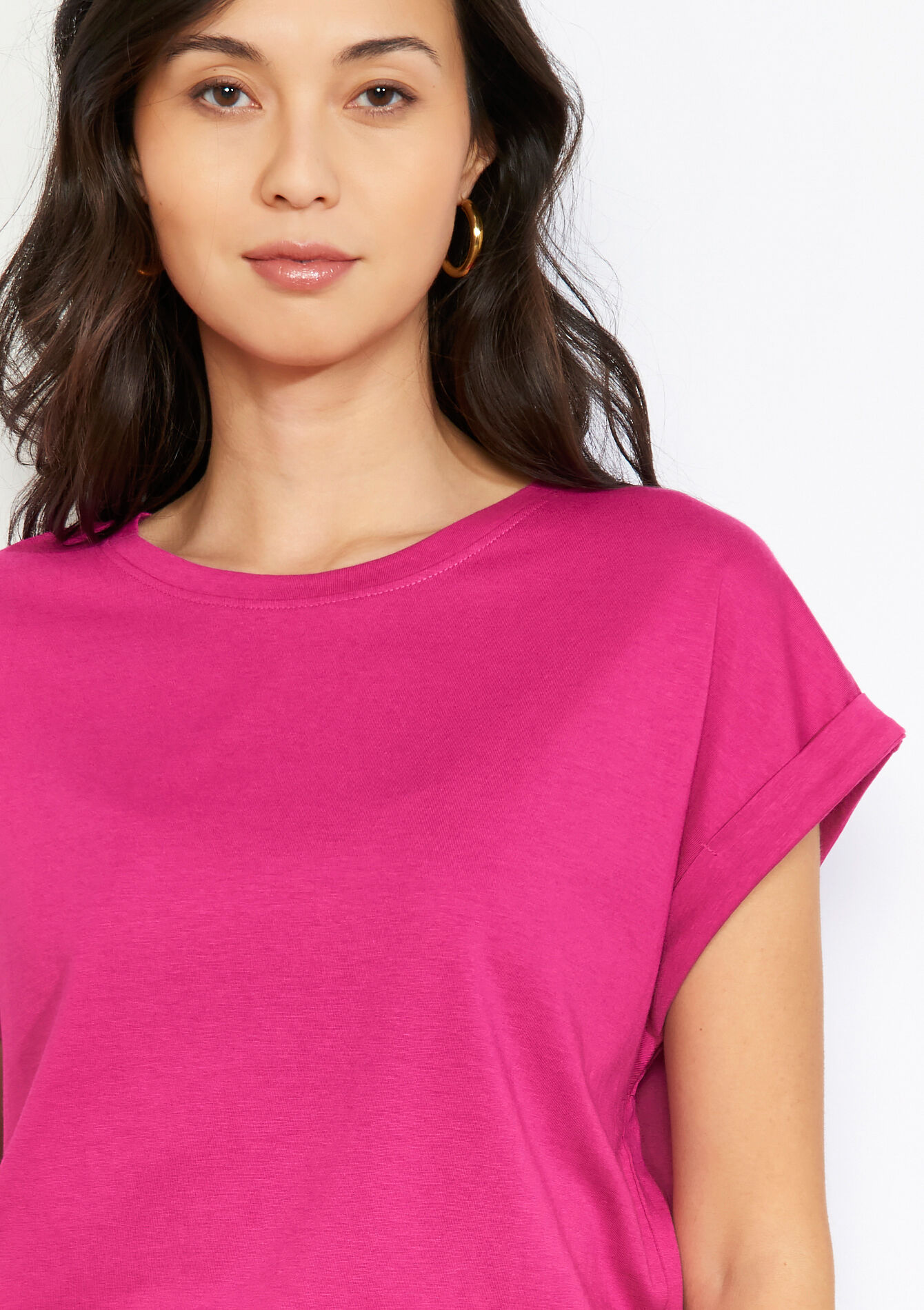 T-shirt fluide manches courtes, T-shirt fluide manches courtes - VIOLINE - 02301926_2576