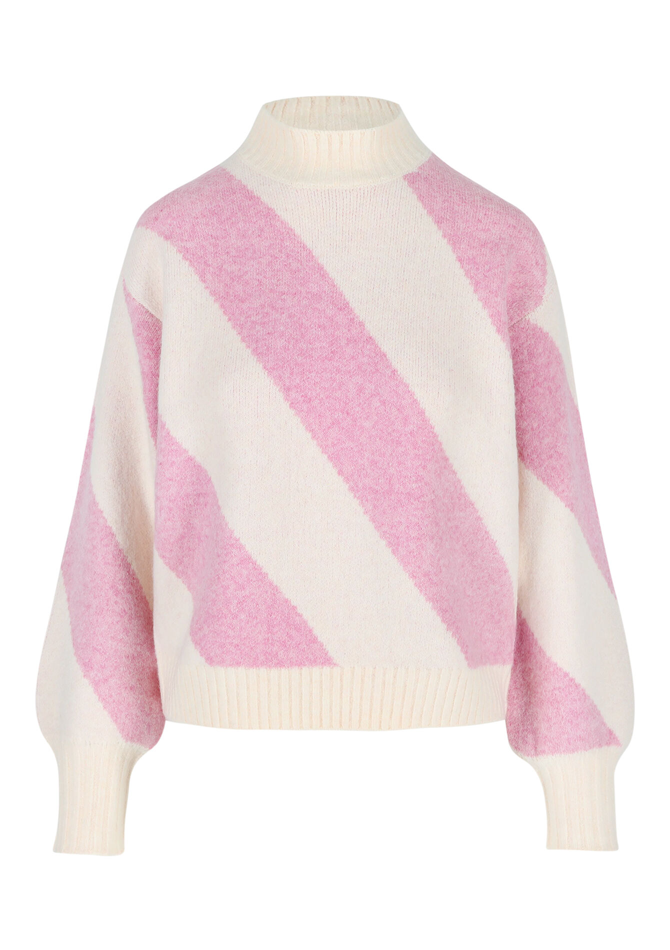 Jacquard trui met strepen, Jacquard trui met strepen - LIGHT PINK - 04006512_1303